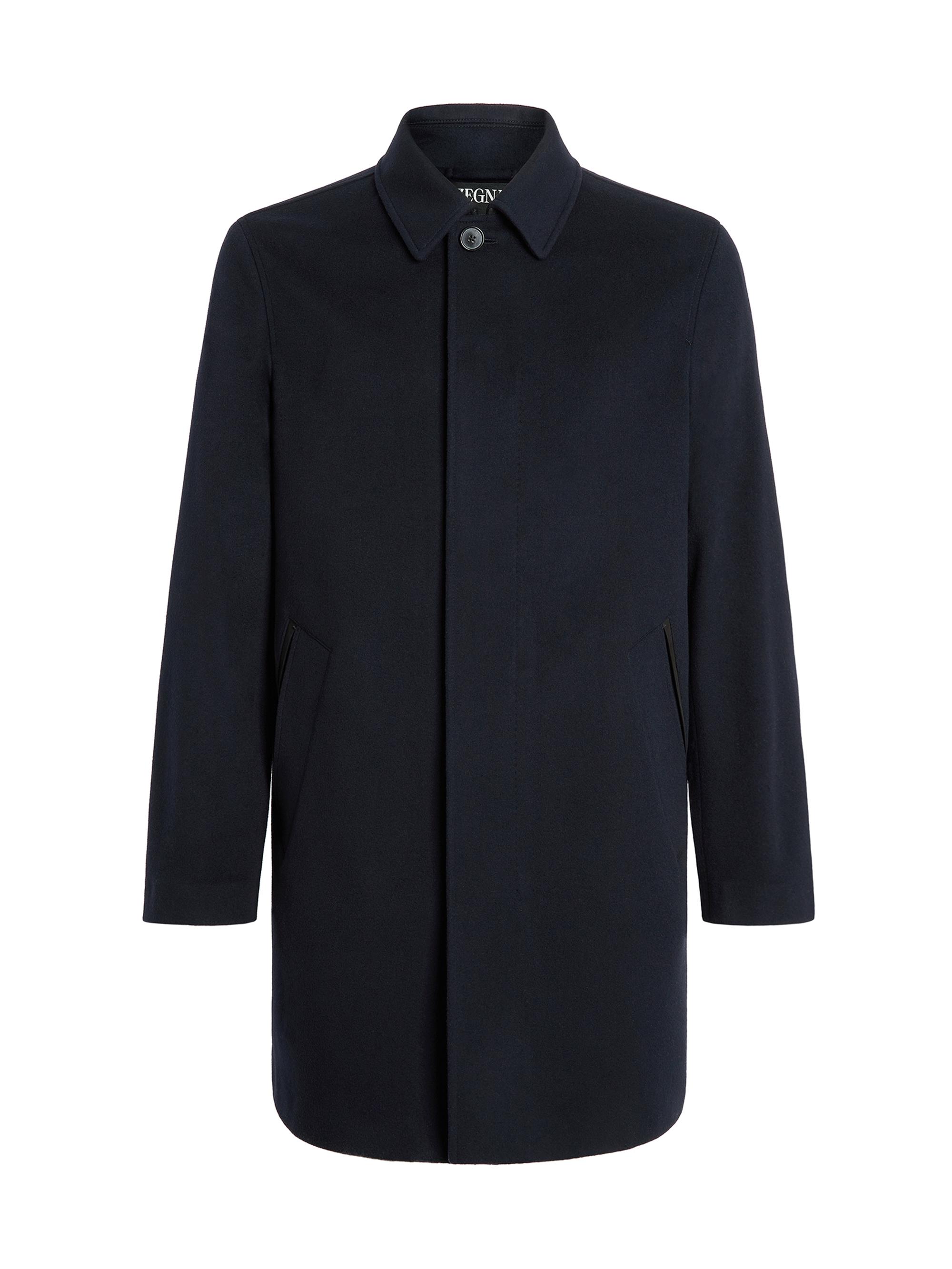 ZEGNA Men's 12Milmil12 Wool Trench Coat - Navy Blue