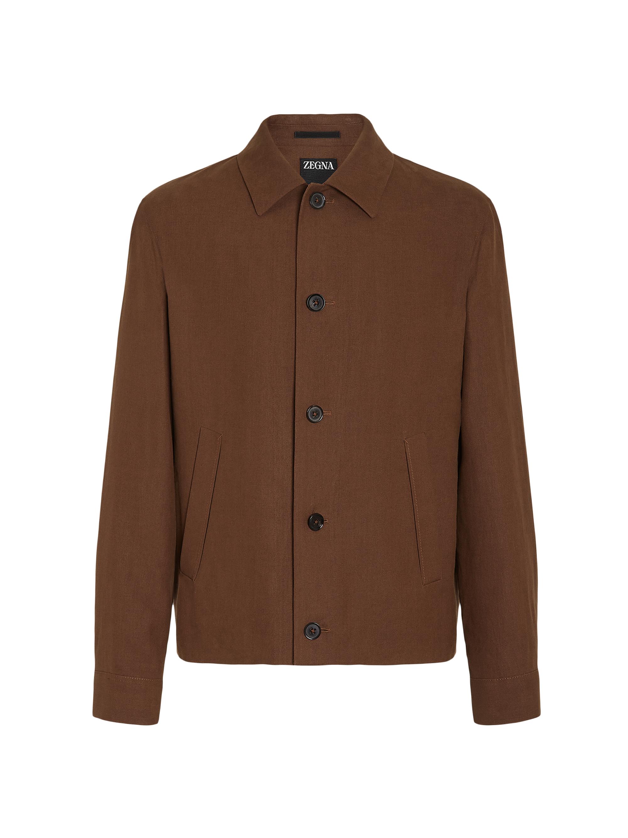 ZEGNA Men's Oasi Lino Chore Jacket - Brown