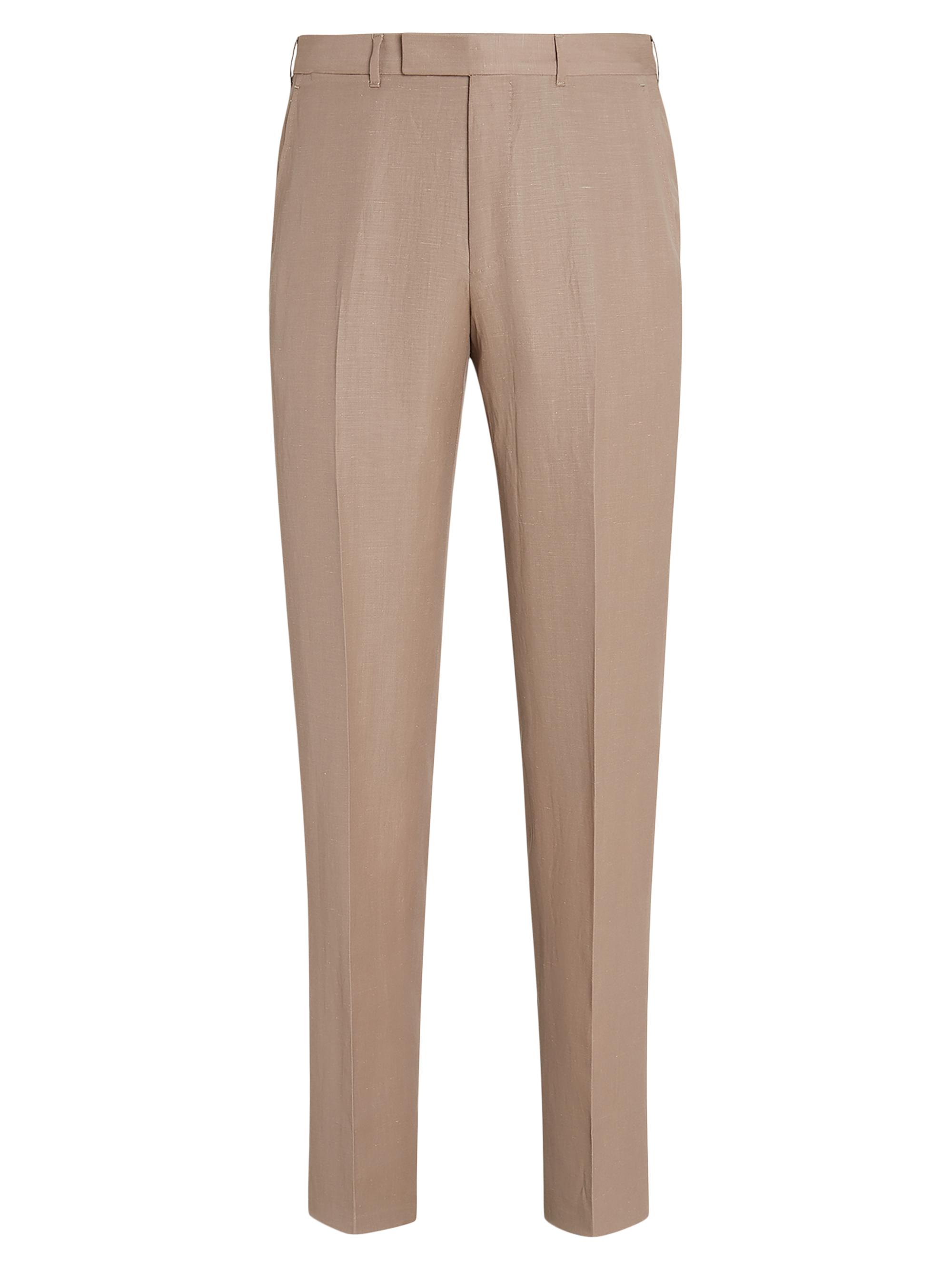 ZEGNA Men's Centoventimila Wool and Linen Pants - Light Beige