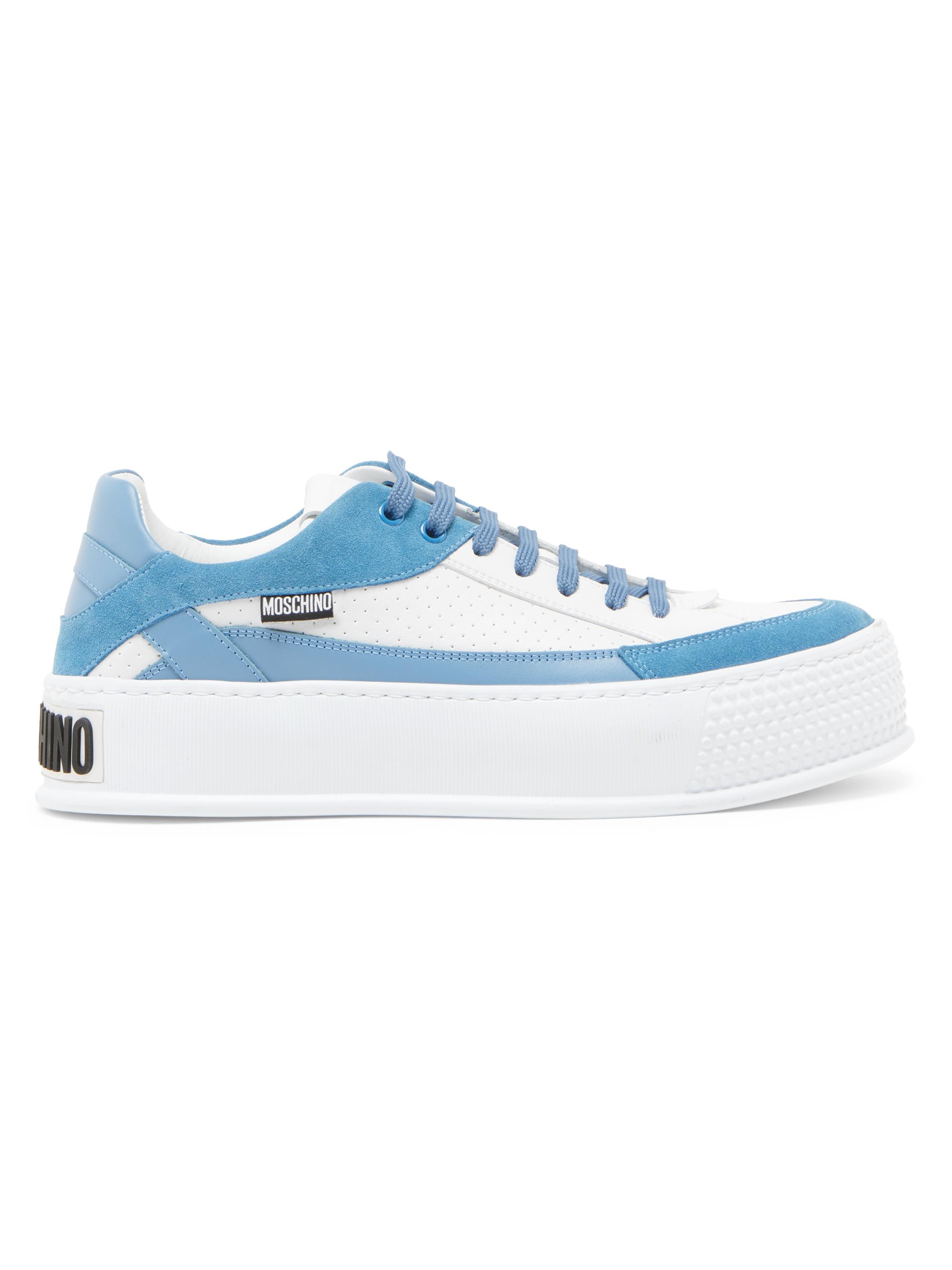Moschino Men's M Low-Top Sneakers - White Light Blue