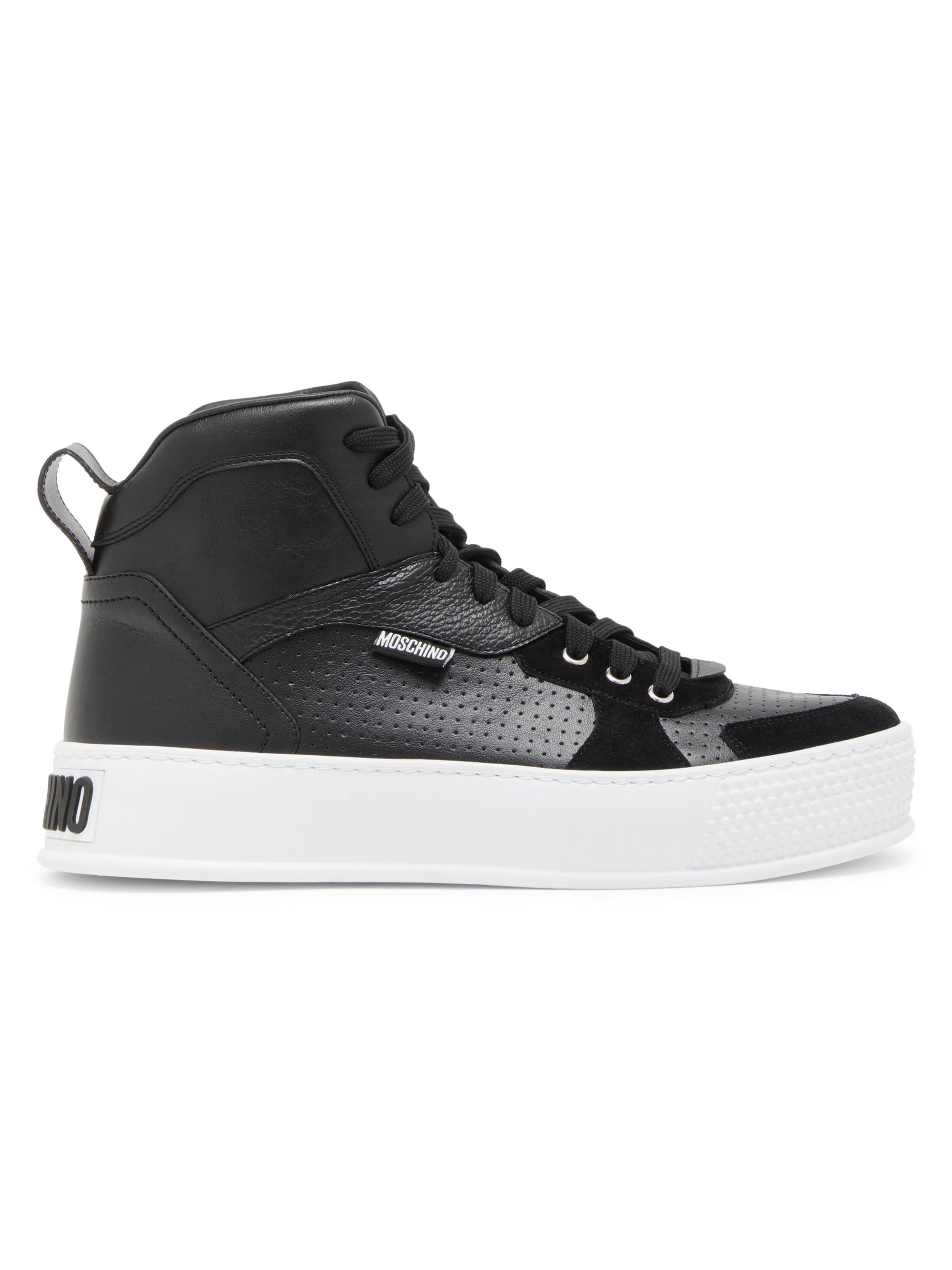 Moschino Men's Logo-Detailed High-Top Sneakers - Black