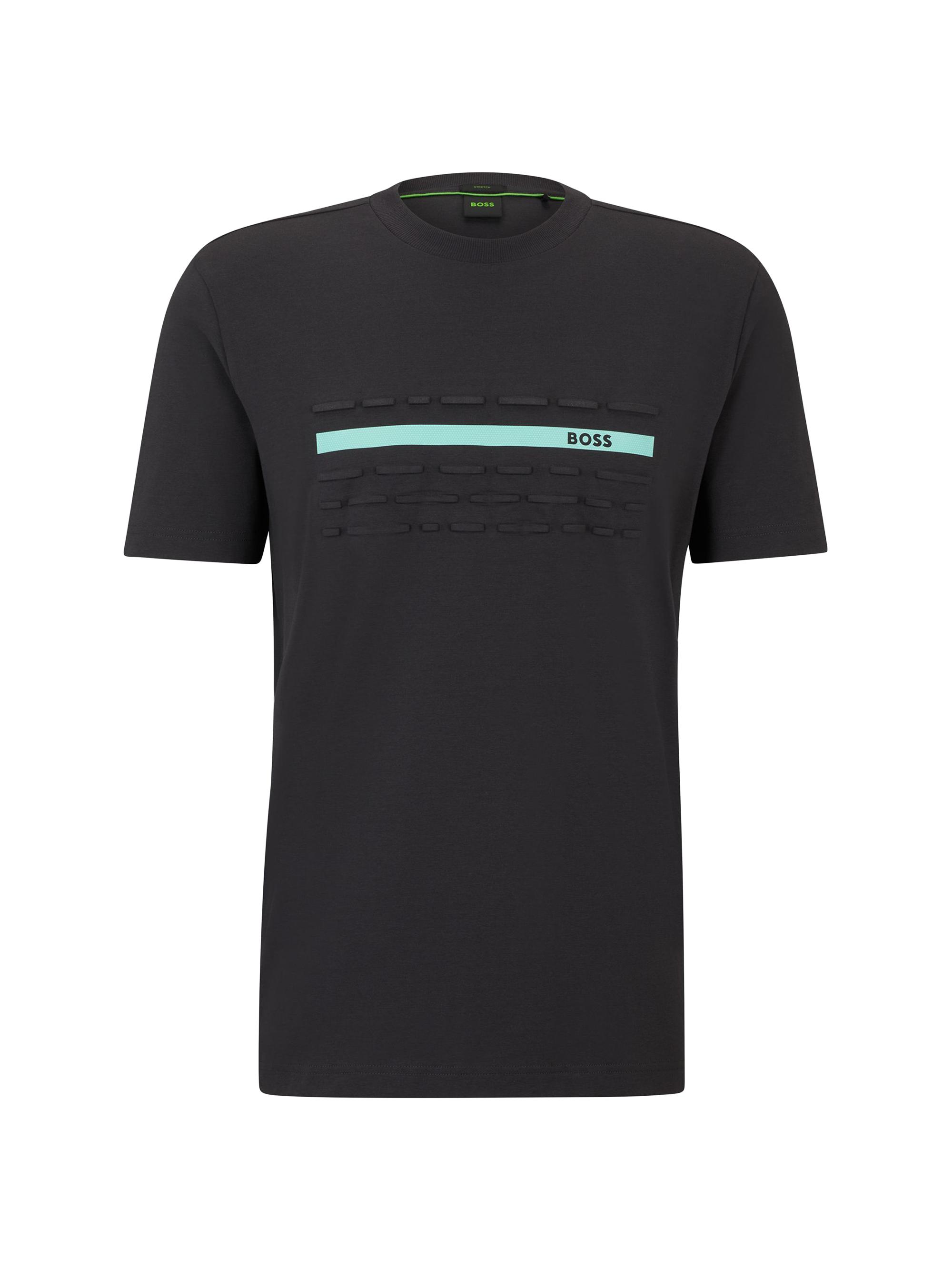 BOSS Men's Stretch-Cotton Regular-Fit T-Shirt - Anthracite