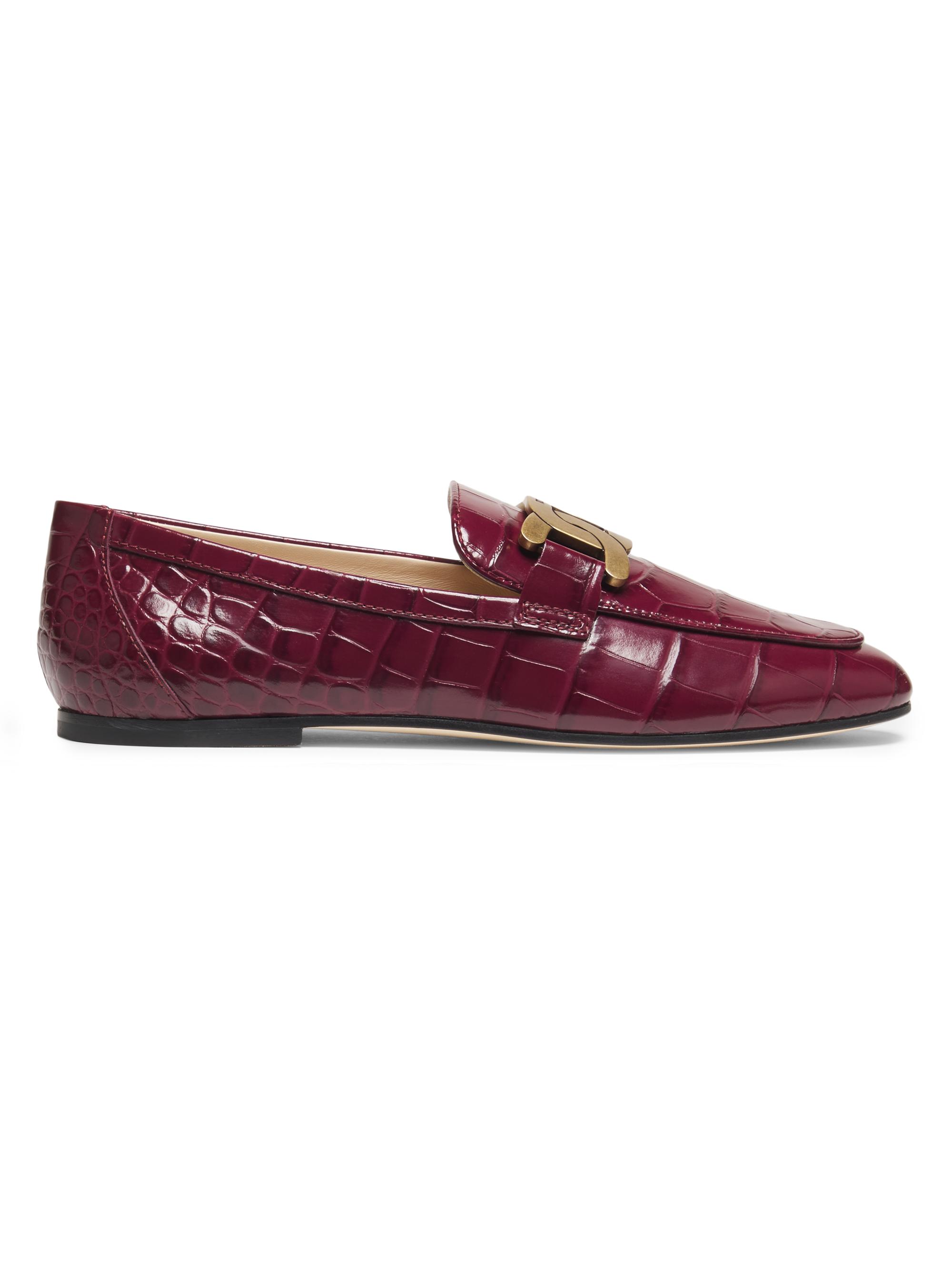 Tod's Kate Polished Goldtone Chain Leather Loafers | Saks Fifth Avenue