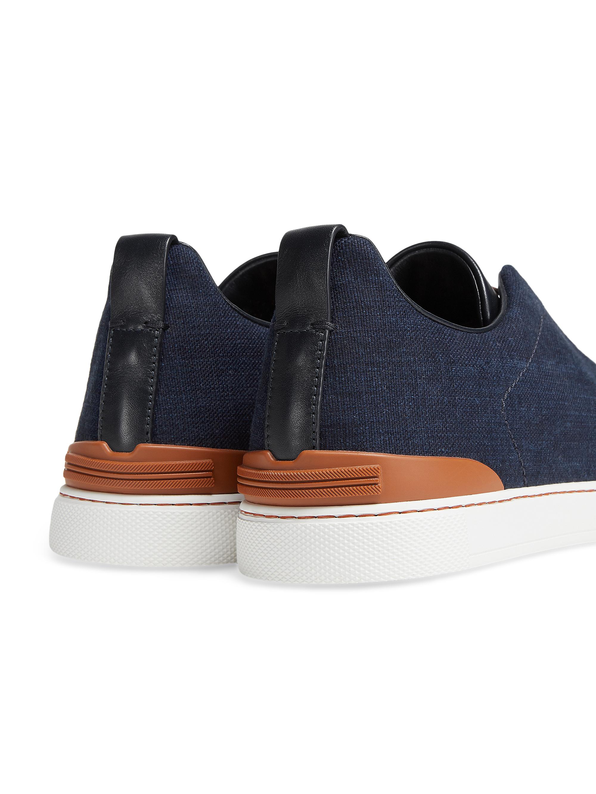 ZEGNA Cotton Denim Triple Stitch Sneakers | Saks Fifth Avenue