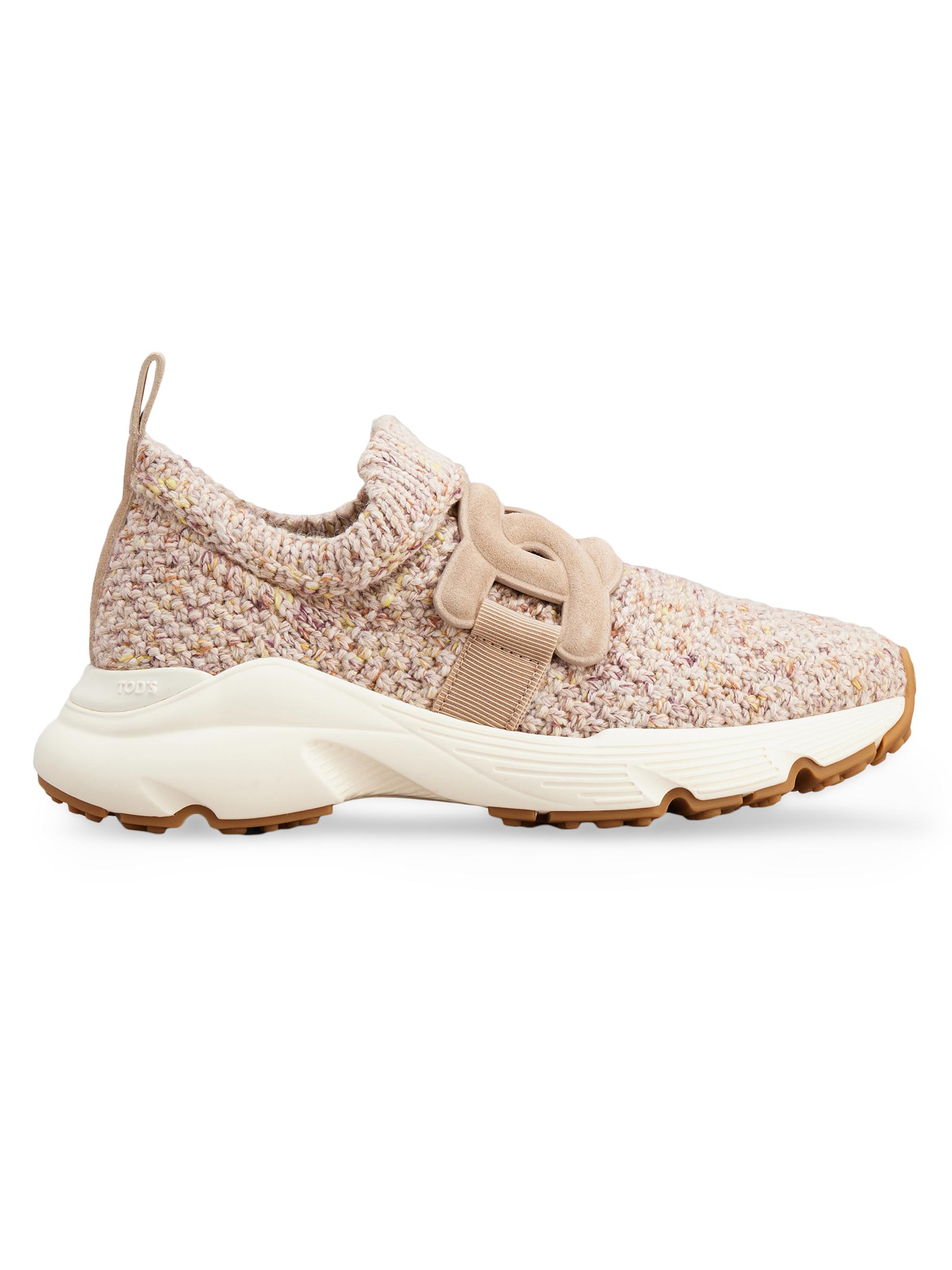 Tod's Women's Sp. Run Embroidered Chain Sneakers - Rosa Lingerie