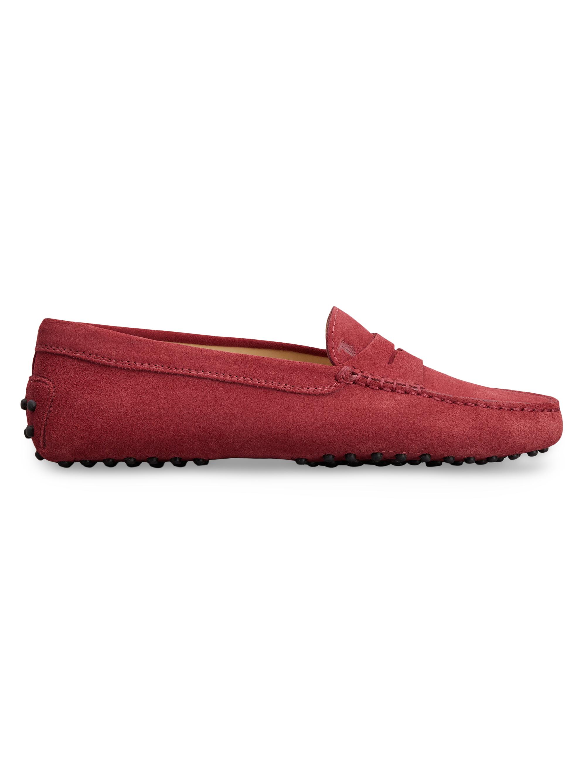 Tod's Women's Gommino Suede Driving Loafers - Scarlet