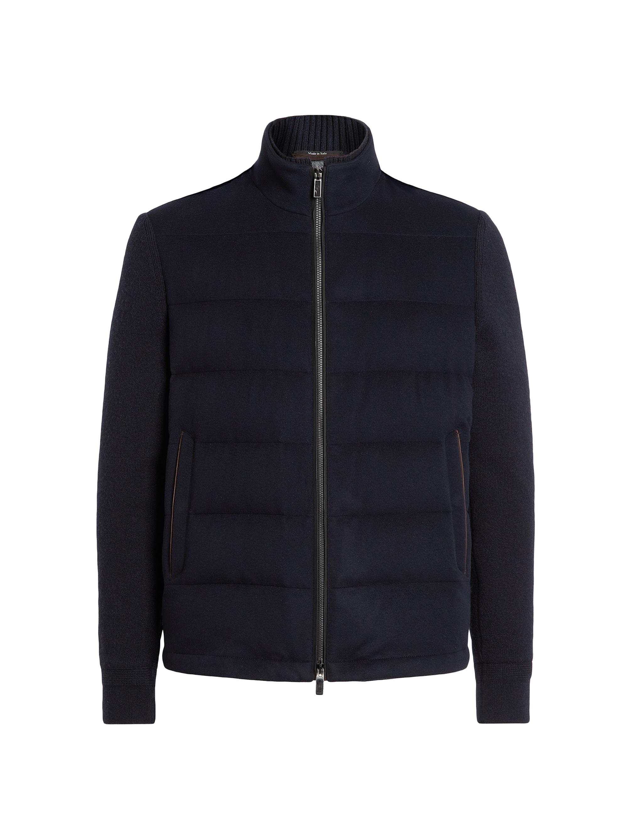 ZEGNA Men's 12Milmil12 Down Filled Hybrid Wool Blouson Jacket - Navy Blue