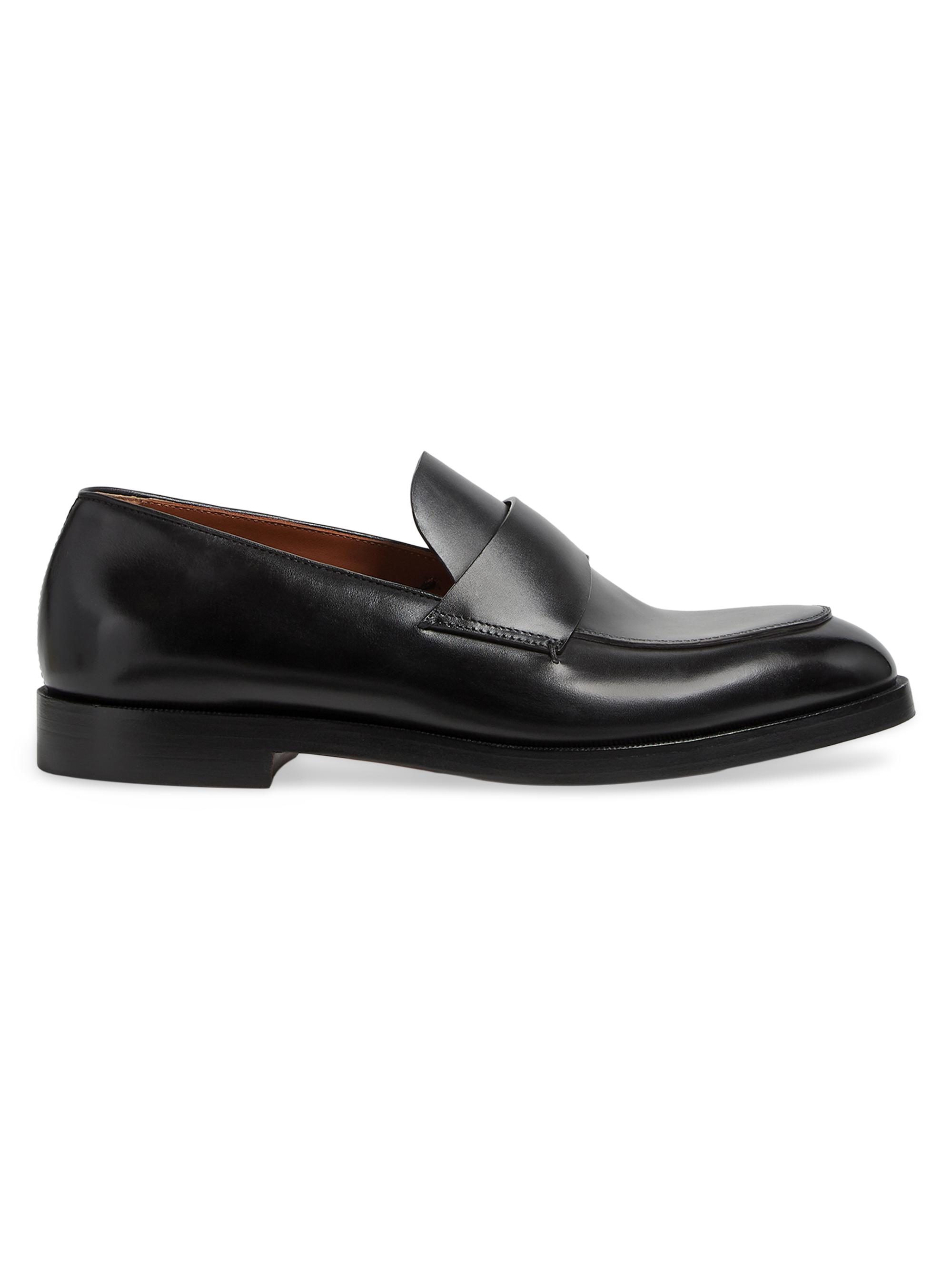 ZEGNA Men's Leather Torino Loafers - Black