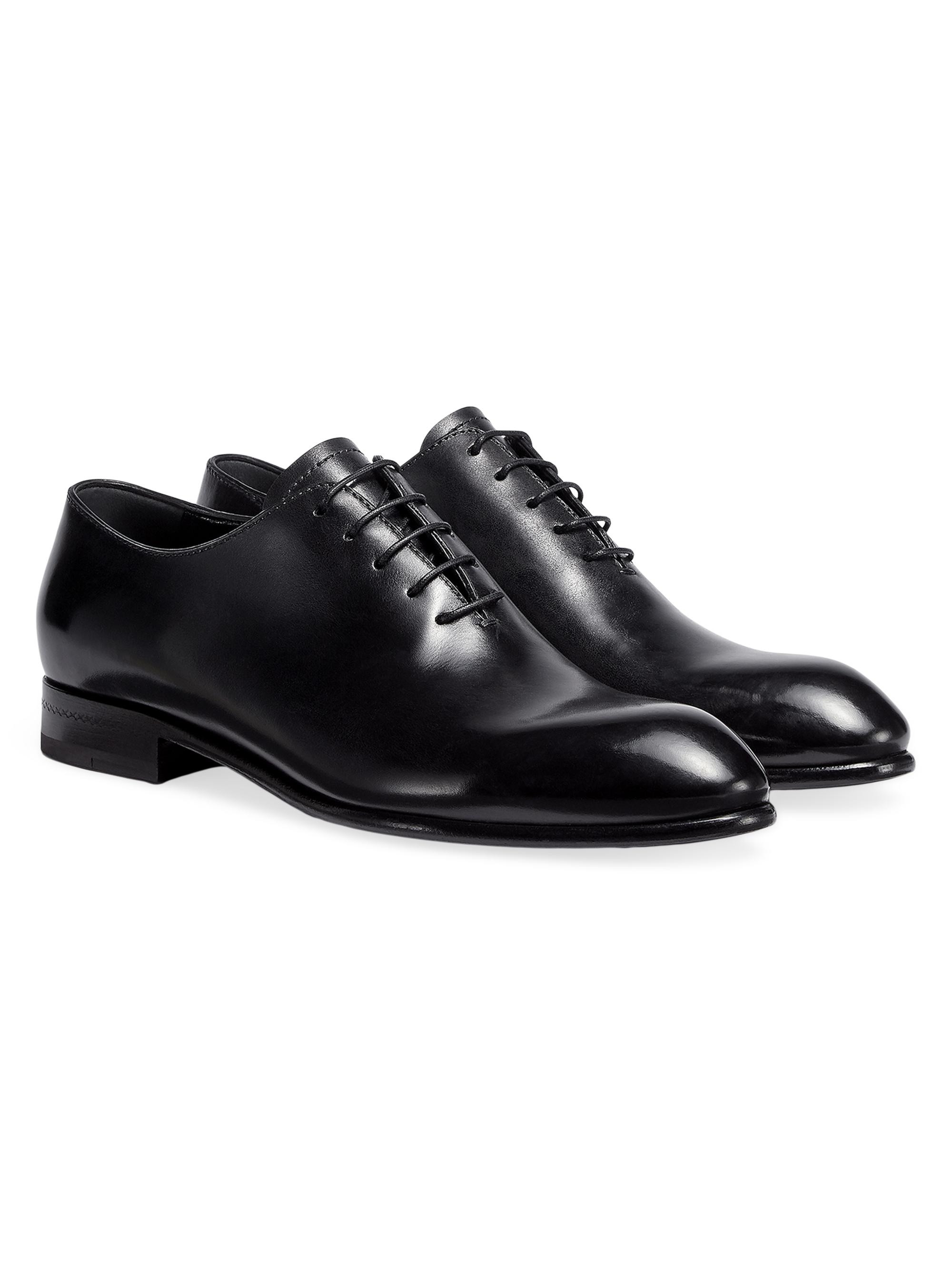 ZEGNA Hand-Buffed Leather Vienna Evening Wholecut Oxford | Saks