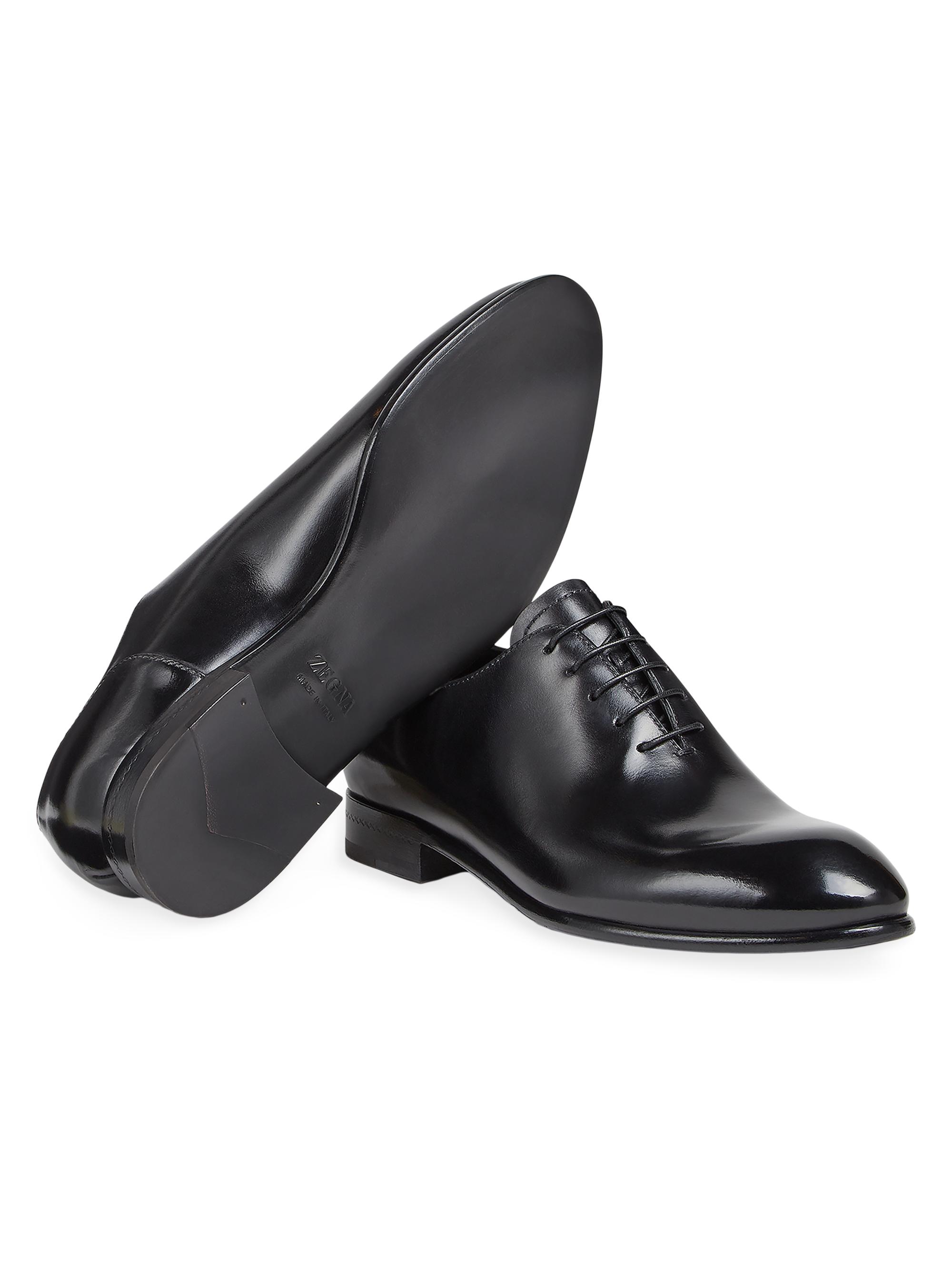 ZEGNA Hand-Buffed Leather Vienna Evening Wholecut Oxford | Saks