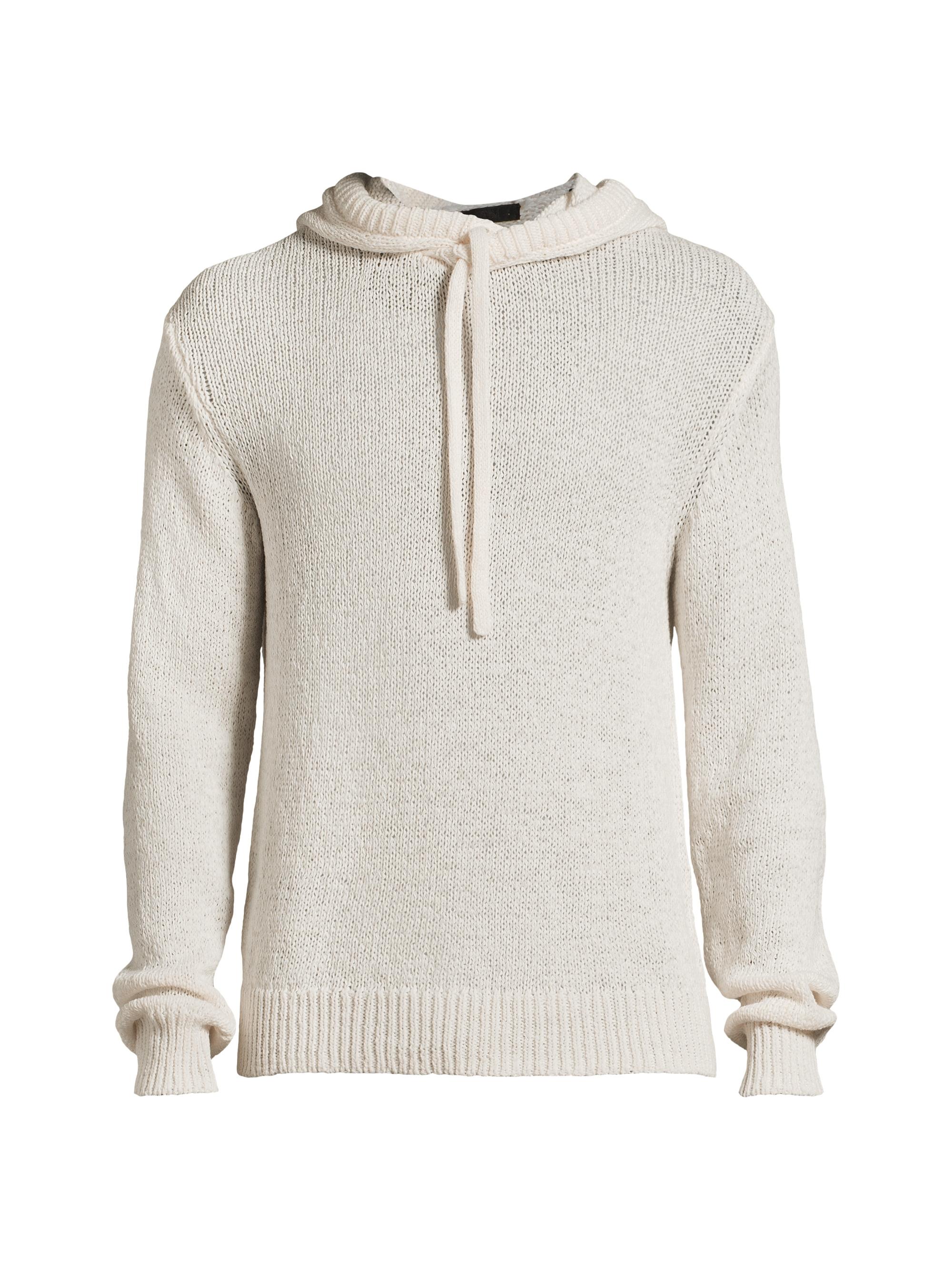ATM Anthony Thomas Melillo Men's Cotton-Blend Knit Hoodie - Chalk