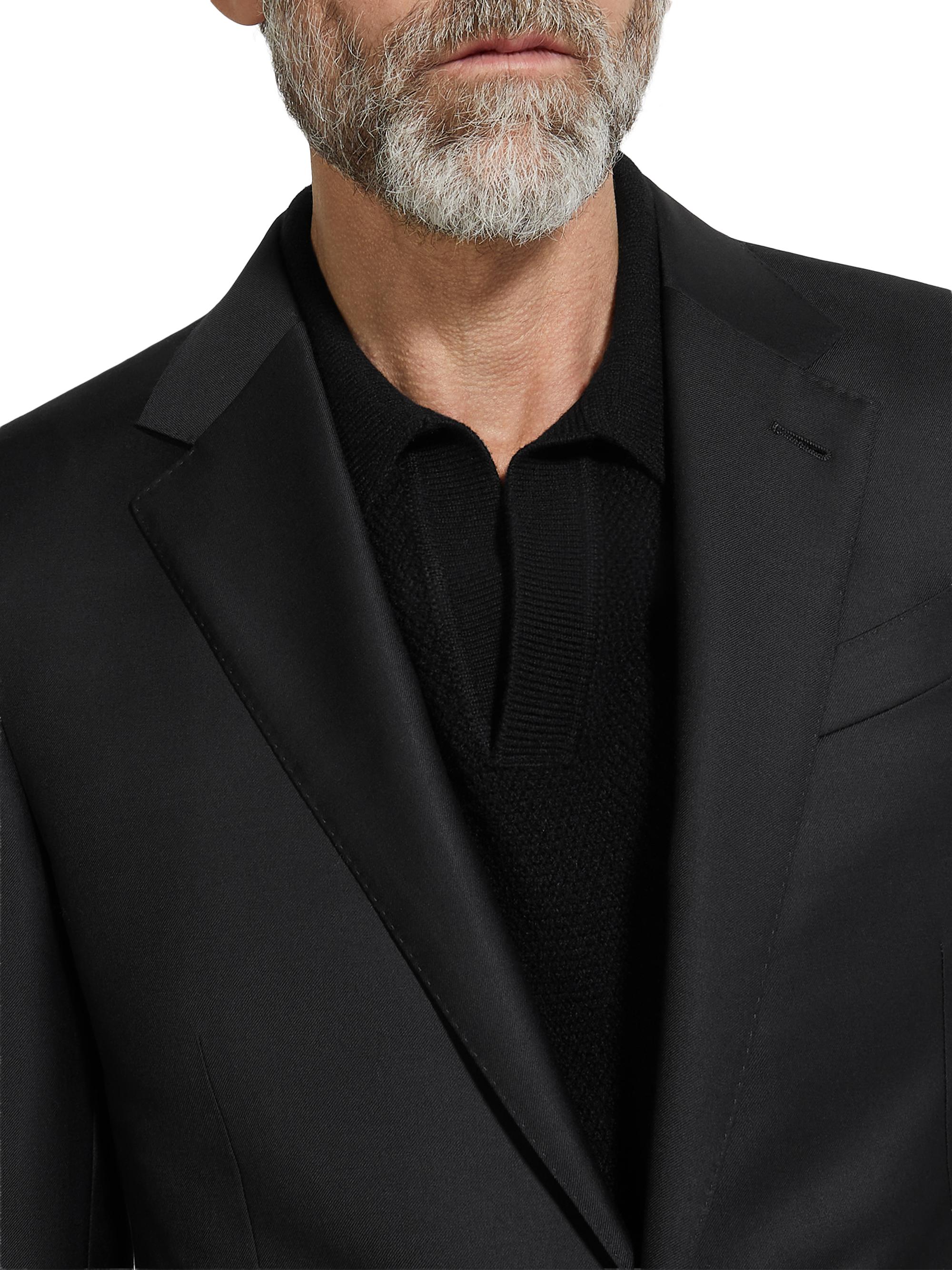 O349/スイス製 Ermenegildo Zegna スーツ 48 L 黒 Z Zegna Ermenegildo Zegna 