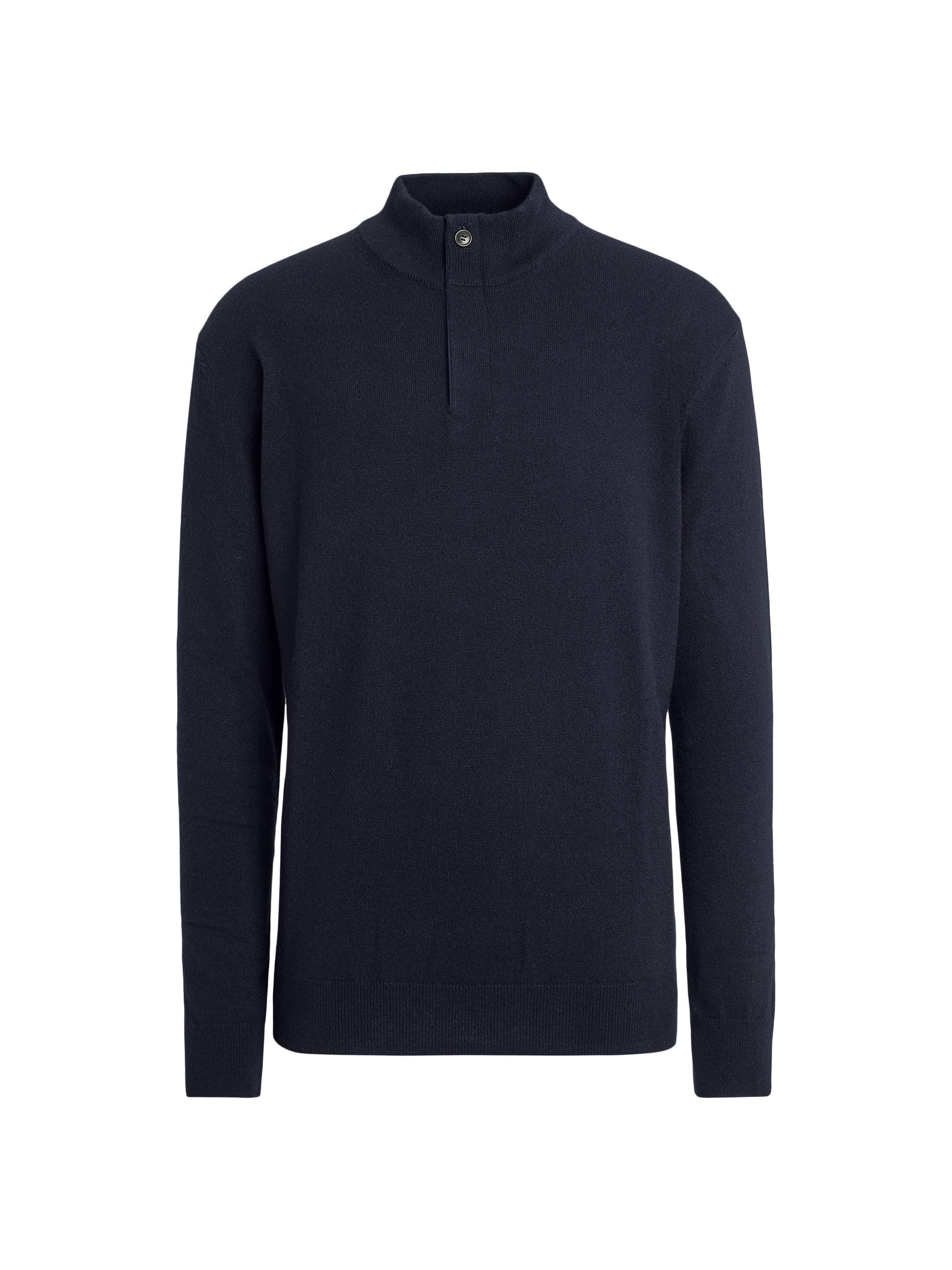 ZEGNA Men's Oasi Cashmere Sweater - Navy Blue Melange