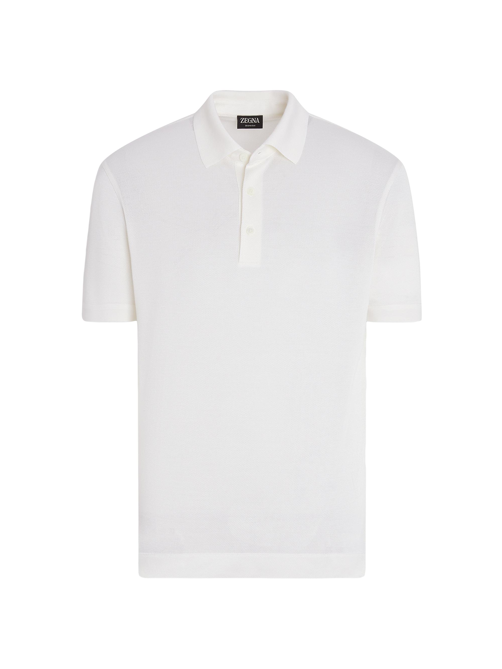 ZEGNA Men's Silk Polo Shirt - Dark Blue