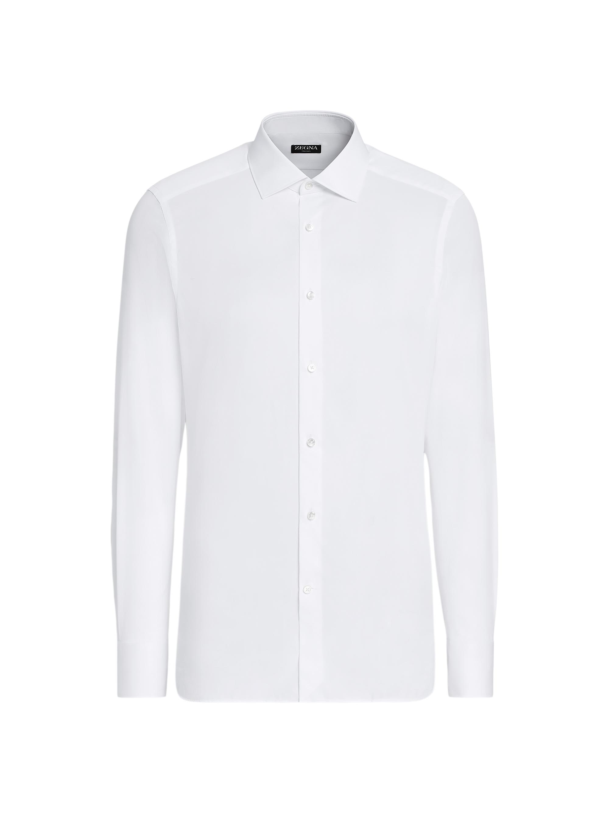 ZEGNA Men's Micro-Striped Cotton Shirt - White