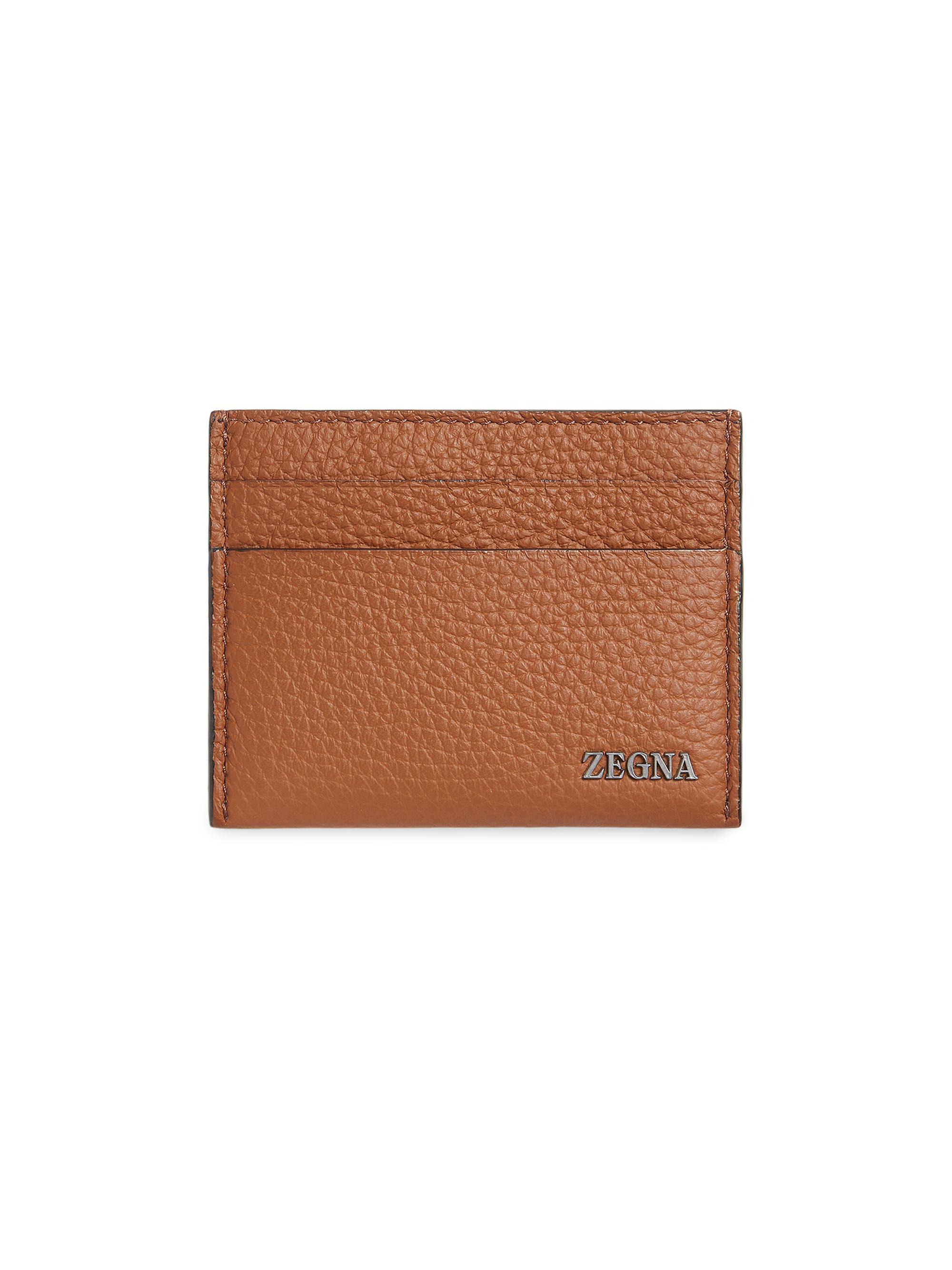 ZEGNA Men's Deerskin Card Case - Foliage