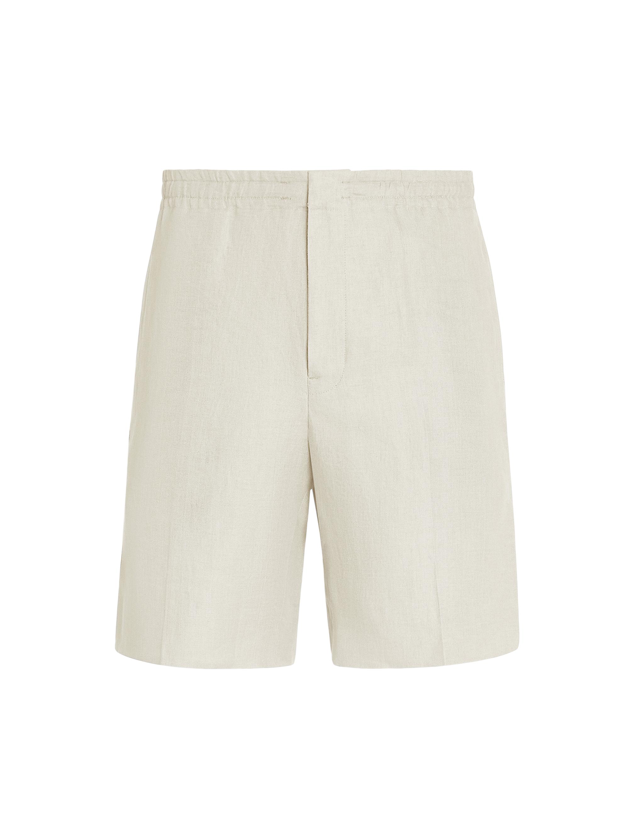ZEGNA Men's Oasi Lino Bermuda Shorts - Off White