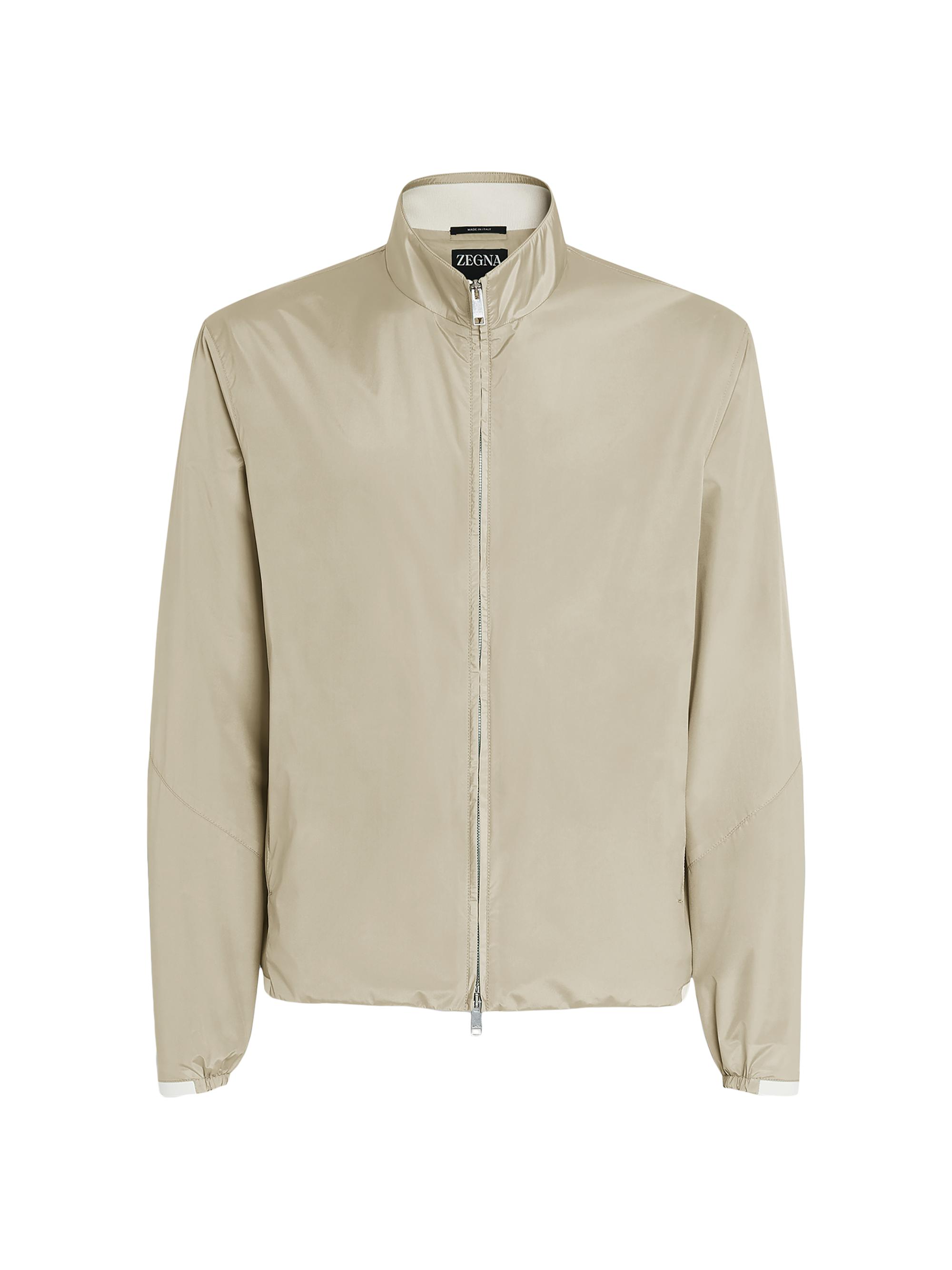 ZEGNA Men's Silk Blouson Jacket - Light Beige