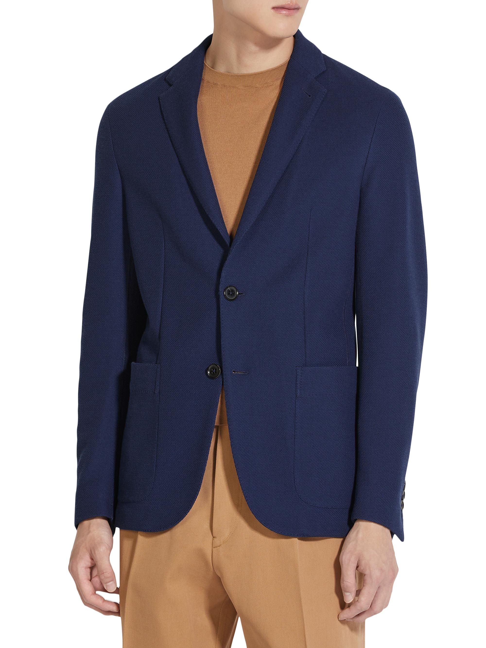 ZEGNA Blue Buttoned Denim Jacket