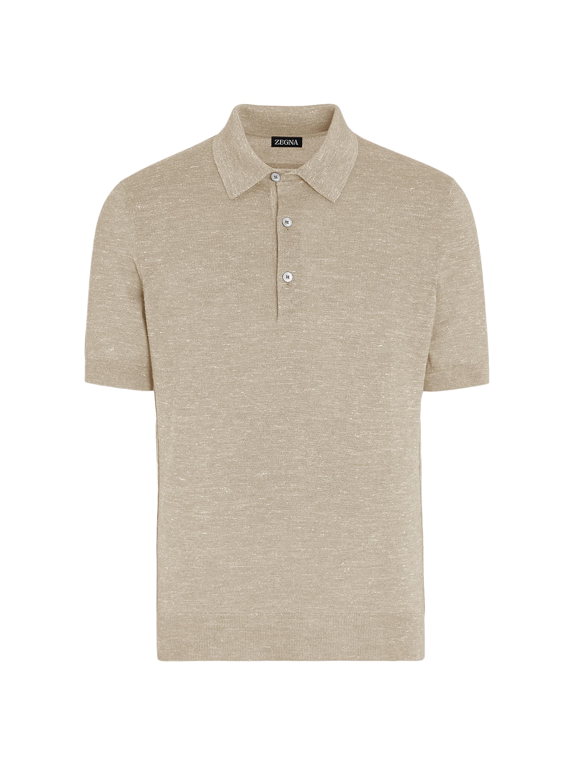 ZEGNA Men's Polo Shirt - Light Beige Melange