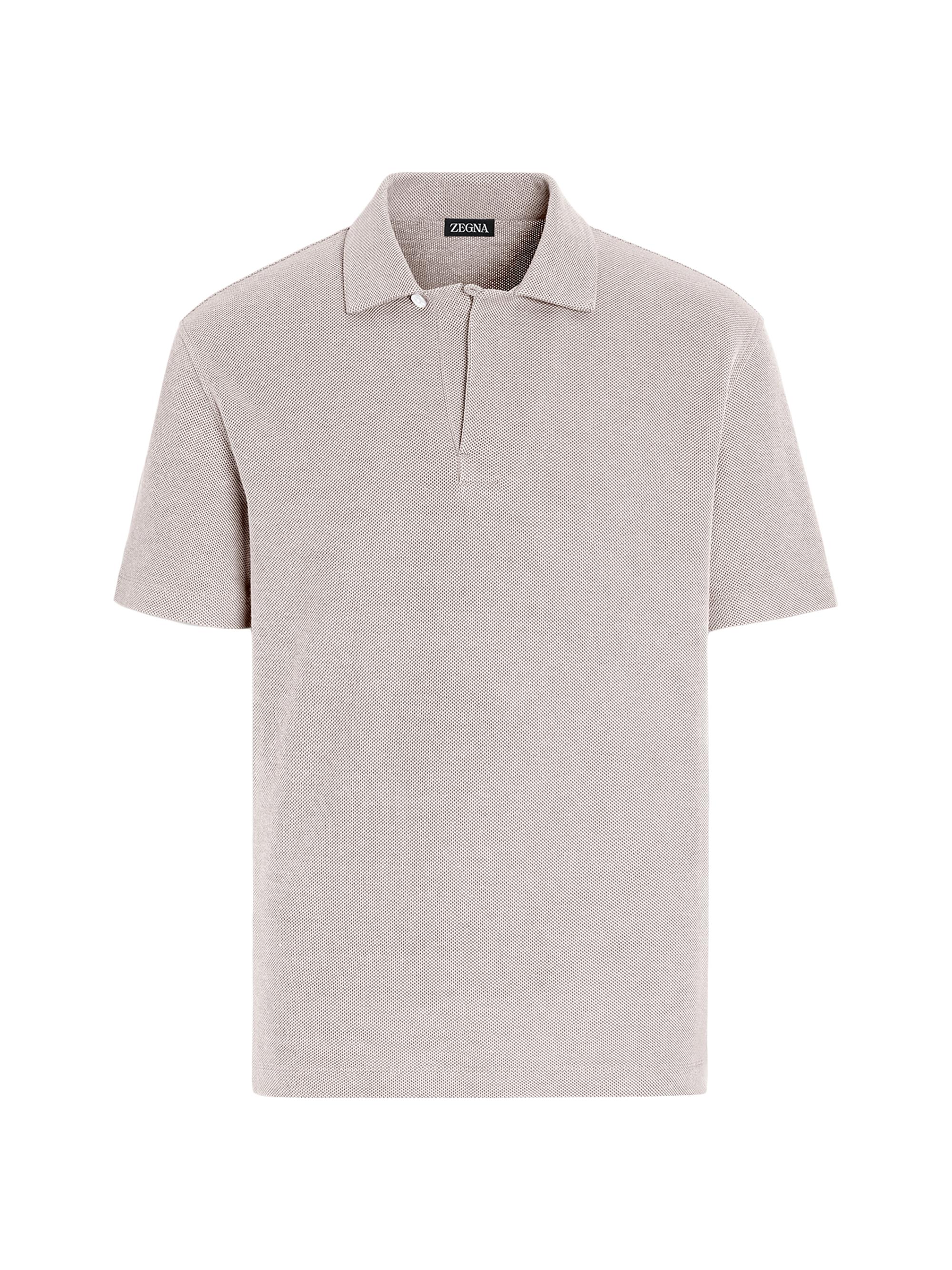 ZEGNA Men's Cotton Polo Shirt - Light Beige