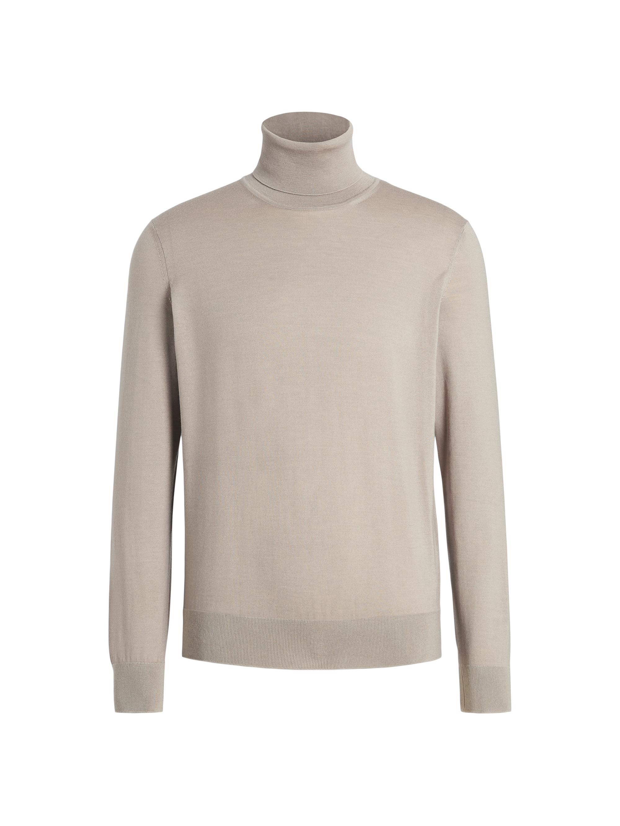 ZEGNA Men's Cashseta Turtleneck Sweater - Light Taupe