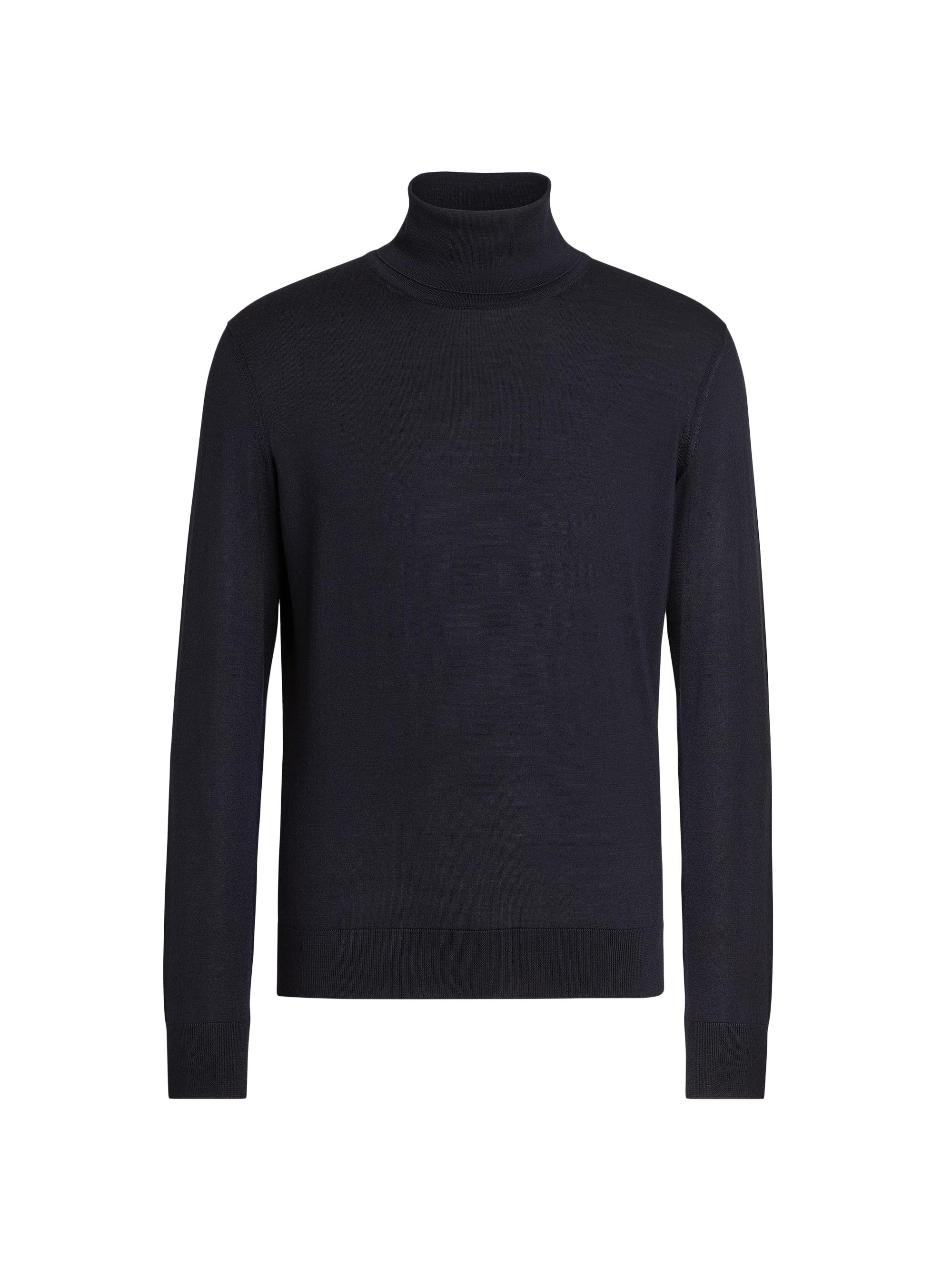 ZEGNA Men's Cashseta Turtleneck Sweater - Navy Blue Melange