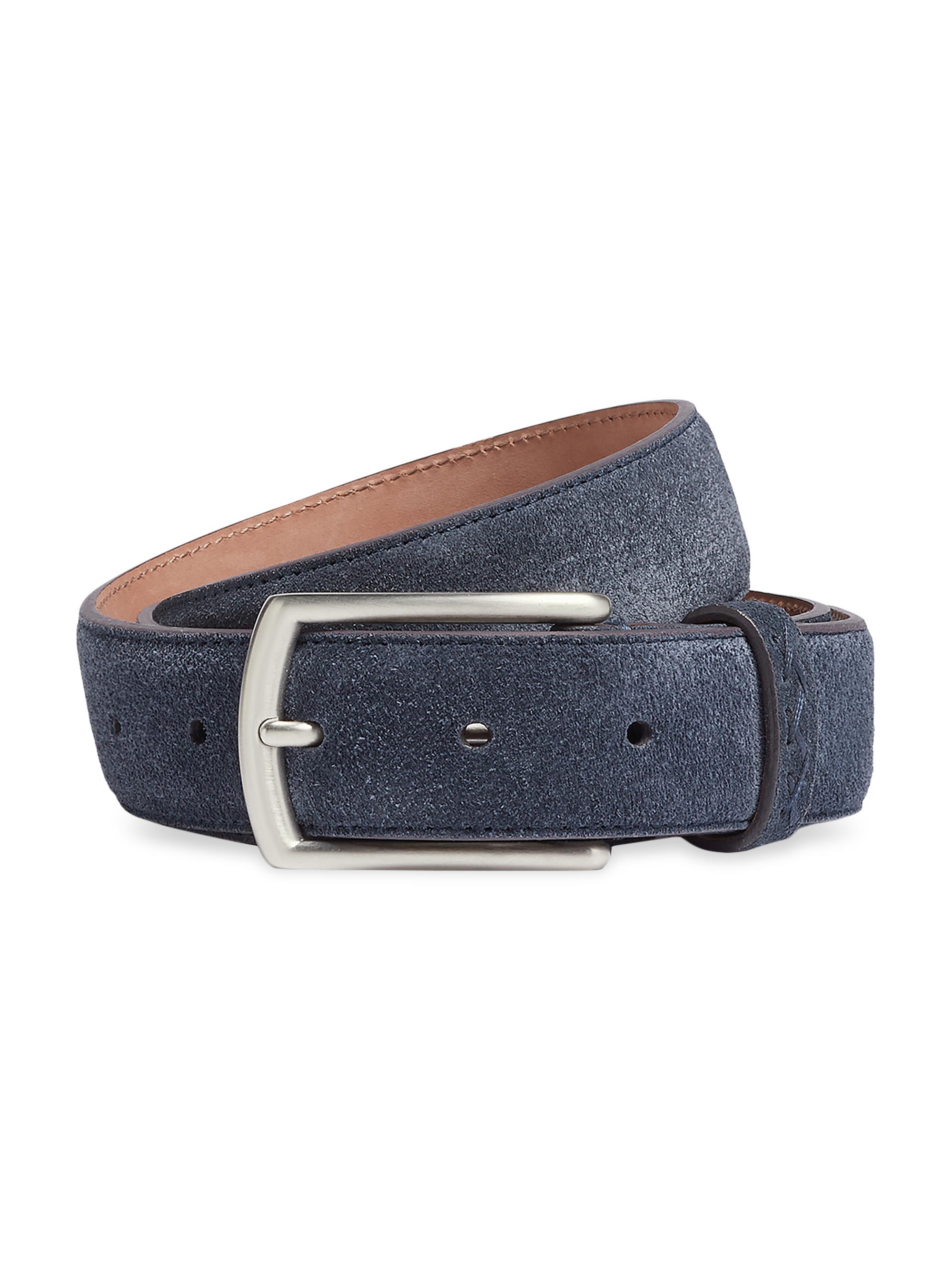 Zegna suede decorative stich belt - Grey