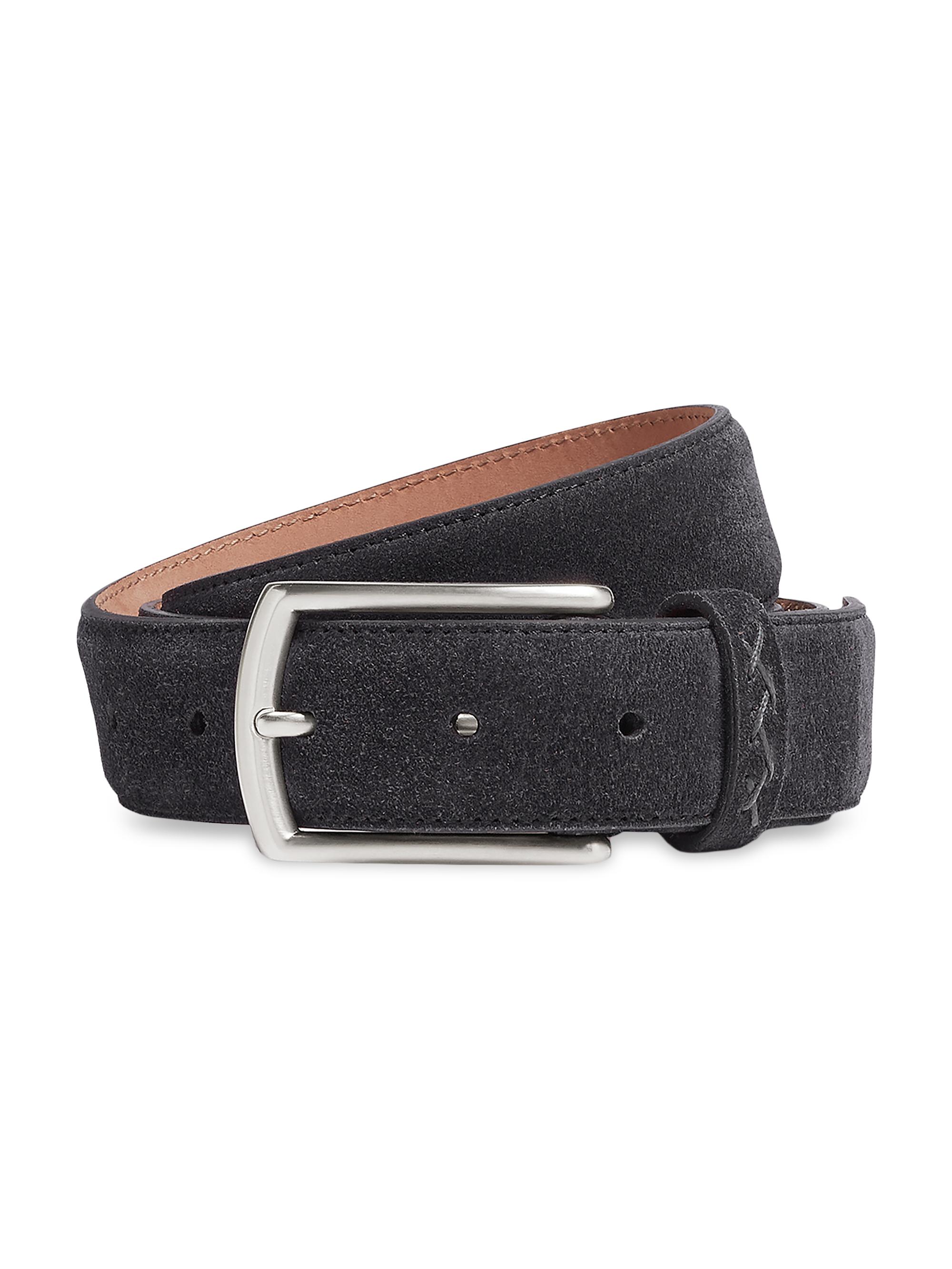 ZEGNA Men's Suede Belt - Navy Blue