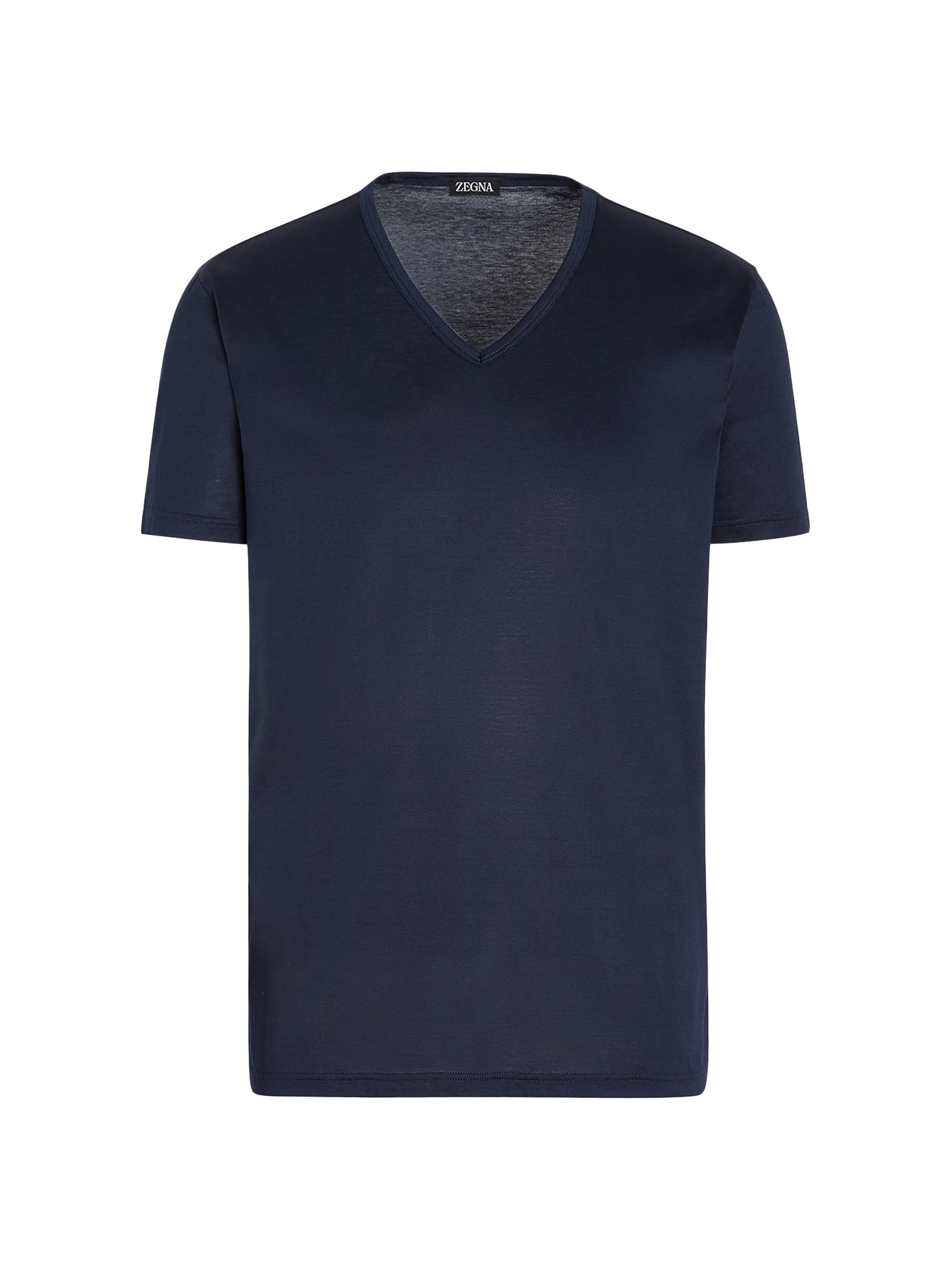 ZEGNA Men's Cotton T-Shirt - Blue