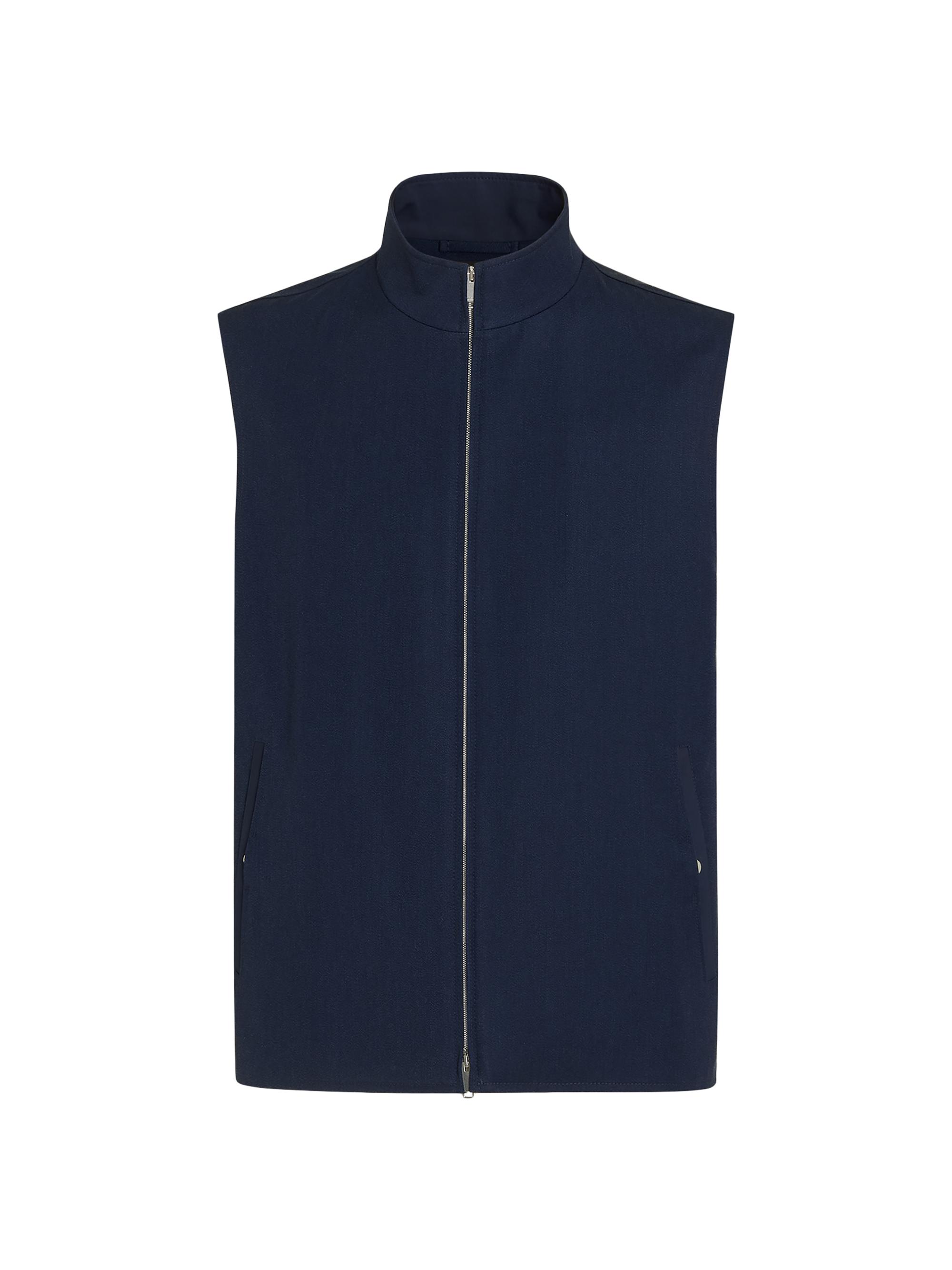ZEGNA Men's Wool Mohair and Silk Vest - Utility Blue