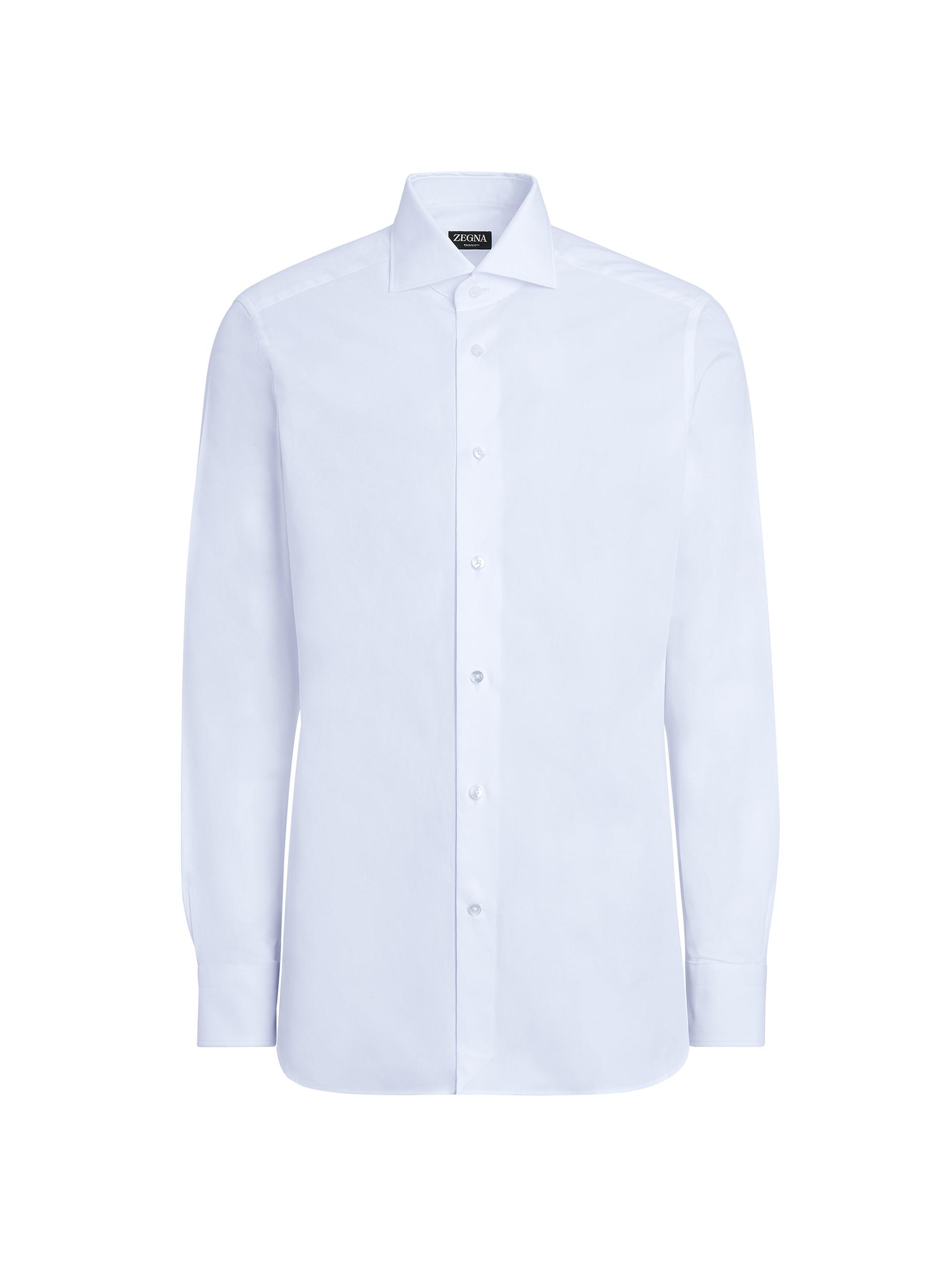 ZEGNA Men's Trofeo Comfort Cotton Shirt - White