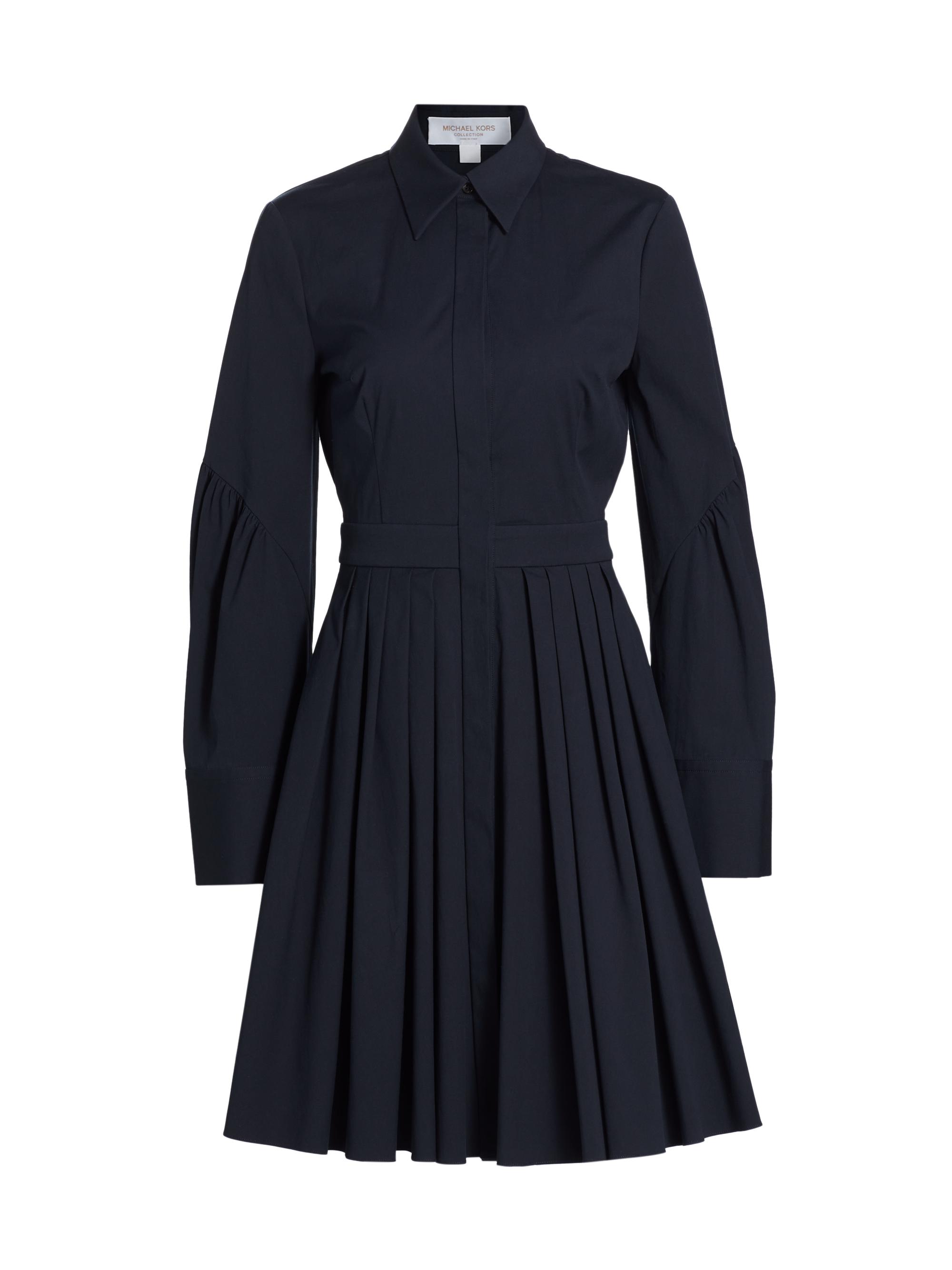 Michael Kors Collection Women's Cotton Pleated Shirtdress - Midnight