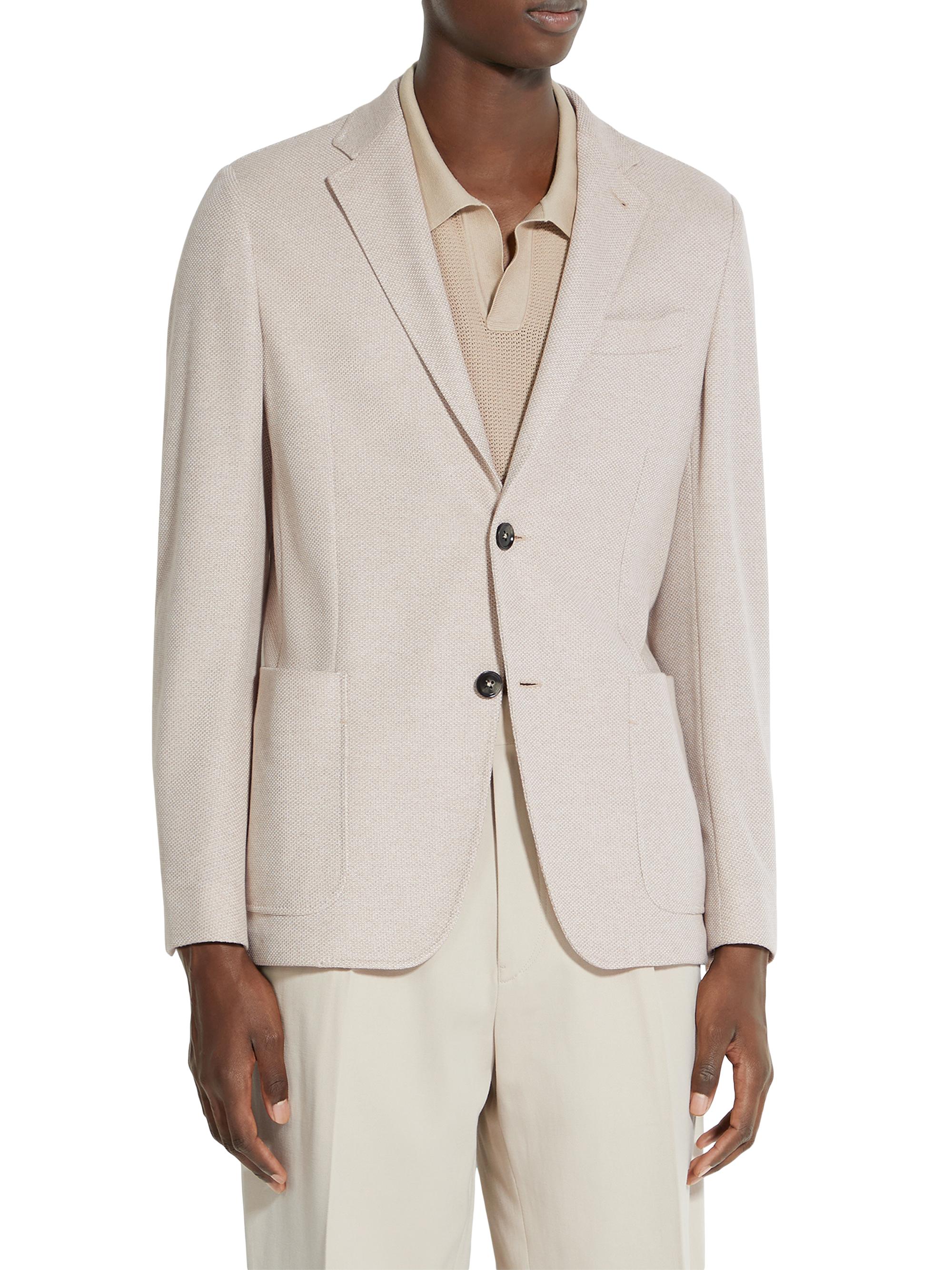 ZEGNA Men's Jerseywear Cotton Shirt Jacket - Light Beige