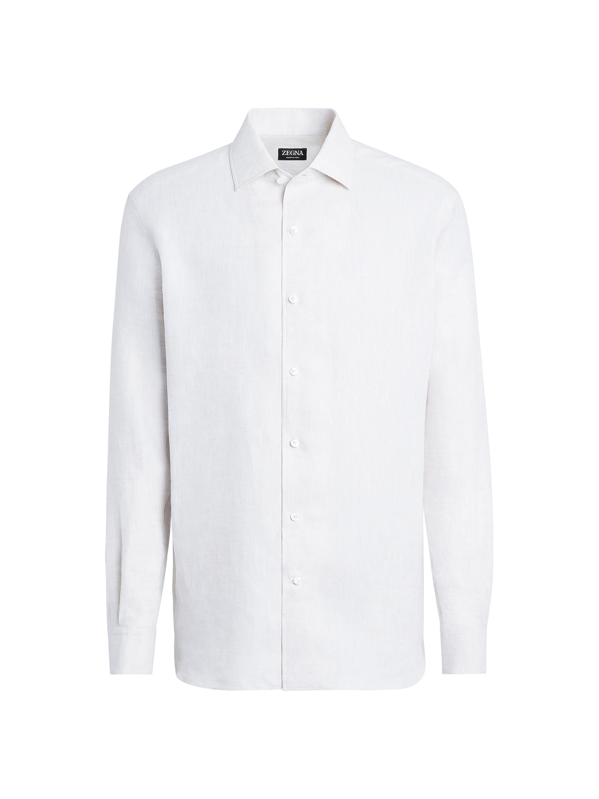 ZEGNA Men's Linen Shirt - White