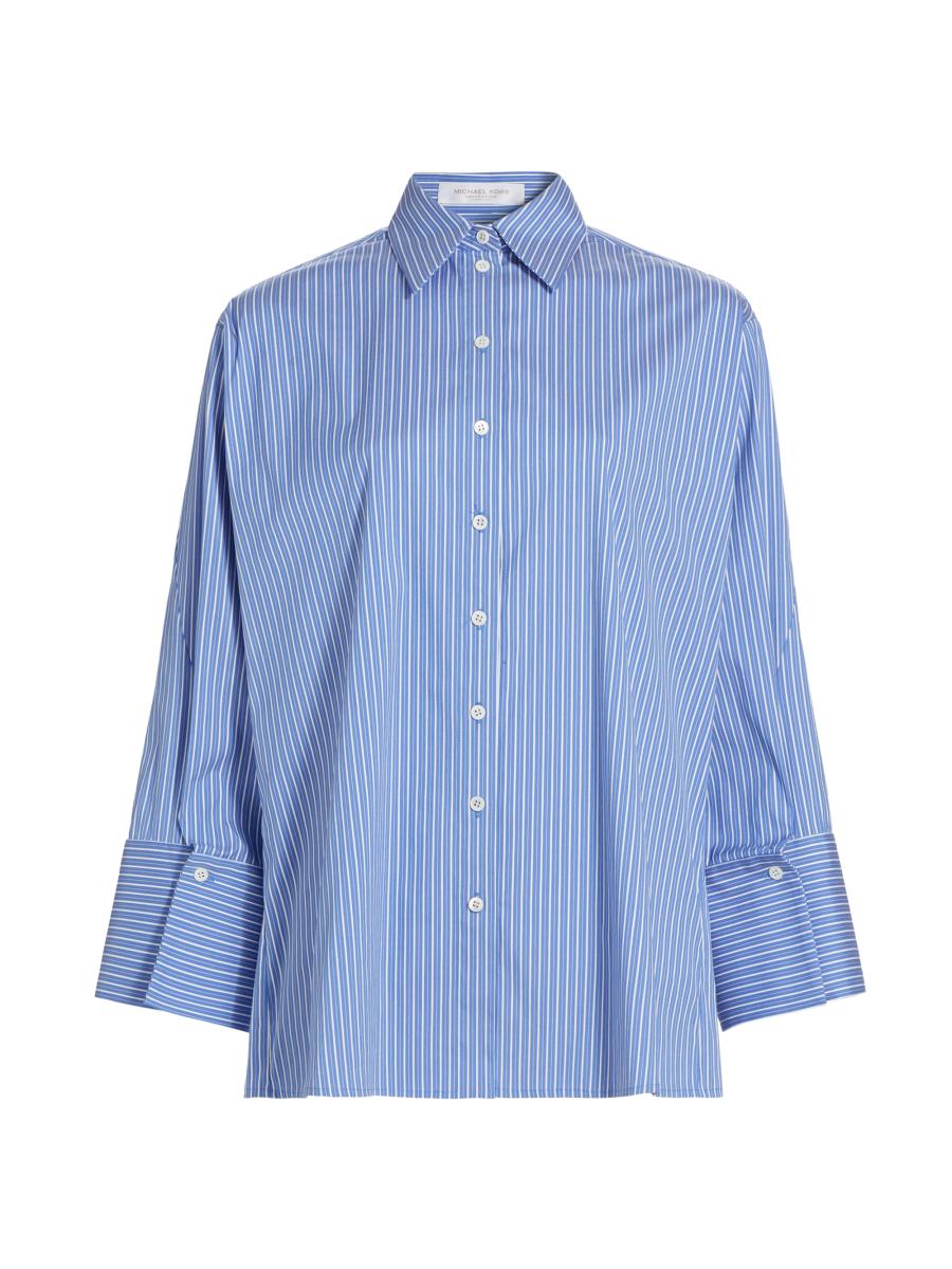 Michael Kors Women's Pinstriped Cotton-blend Oversized Shirt
