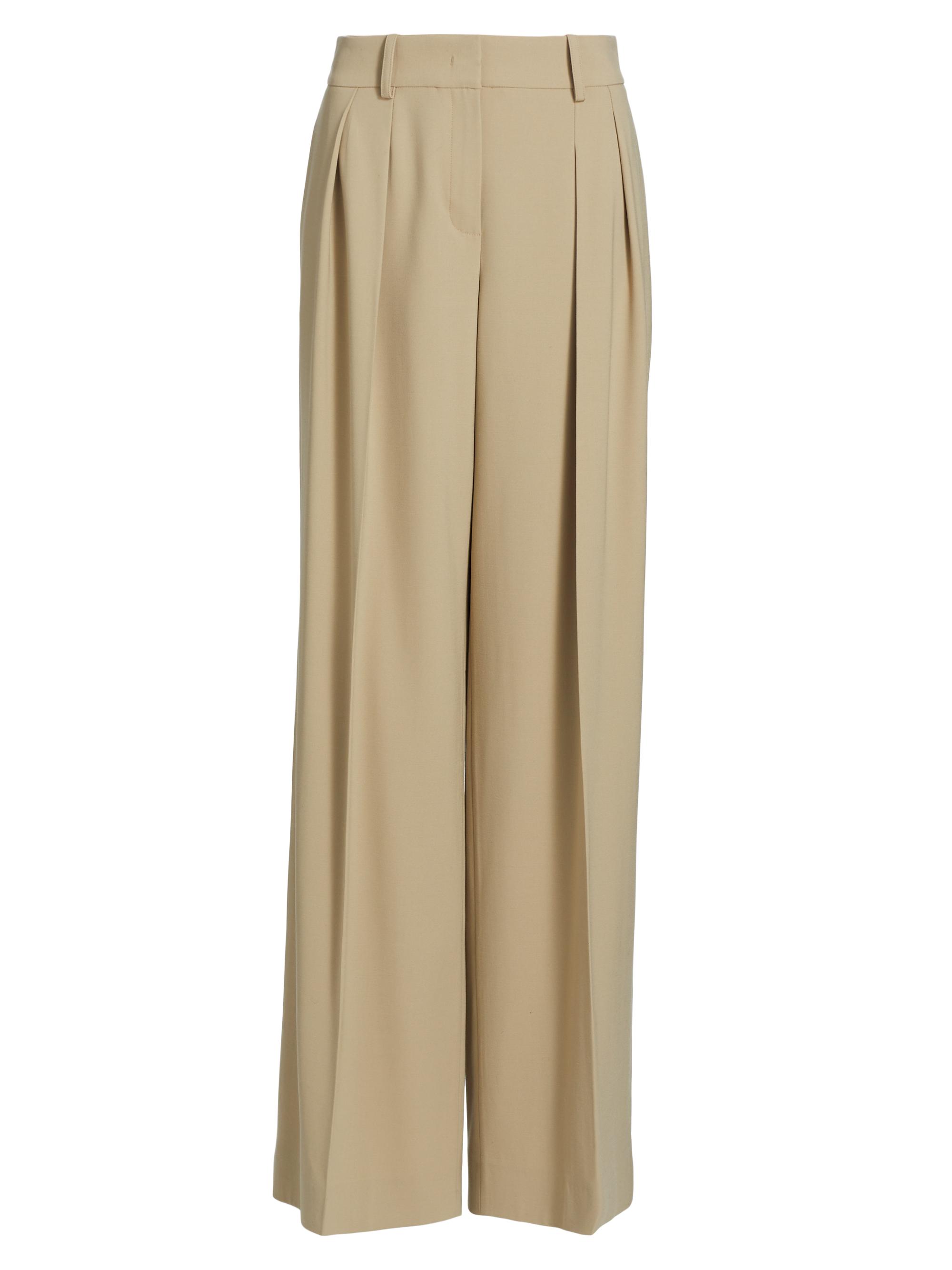 Michael Kors Collection Women's Pleated Wool Slouch Trousers - Sand