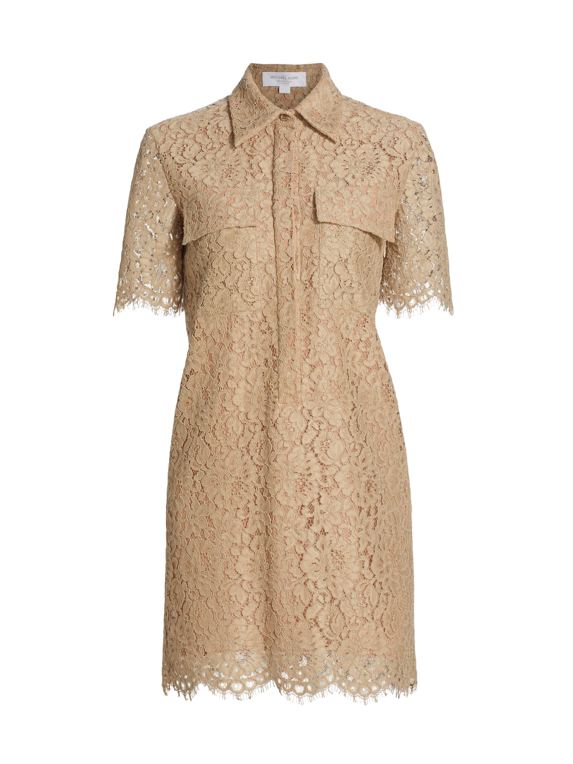 Michael Kors Collection Women's Eyelash Lace Shift Minidress - Sand