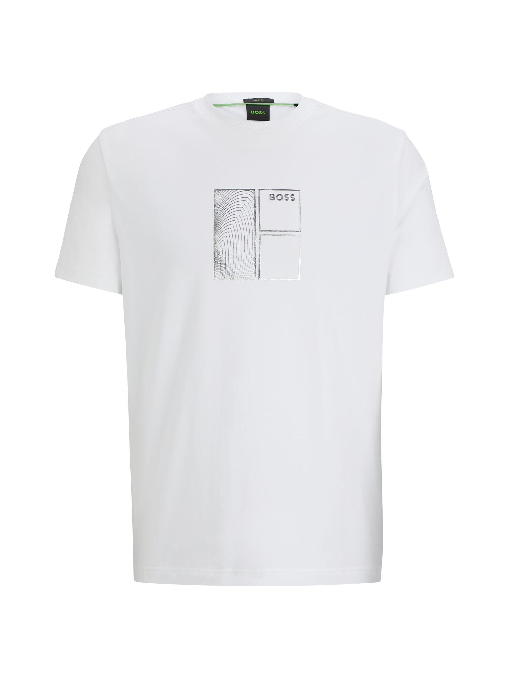 BOSS Men's Stretch-Cotton T-Shirt - White