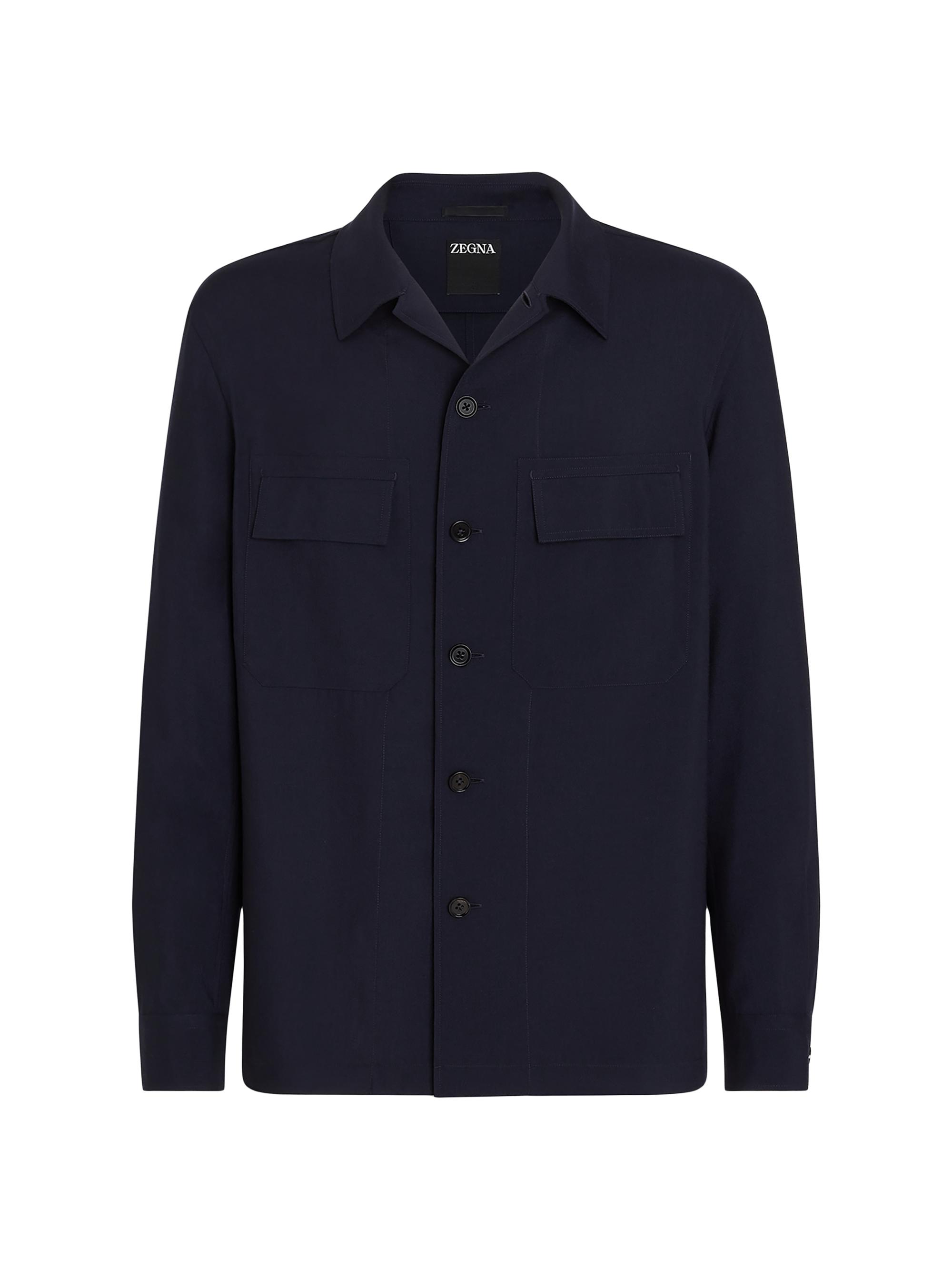 ZEGNA Men's Cashmere Overshirt - Navy Blue