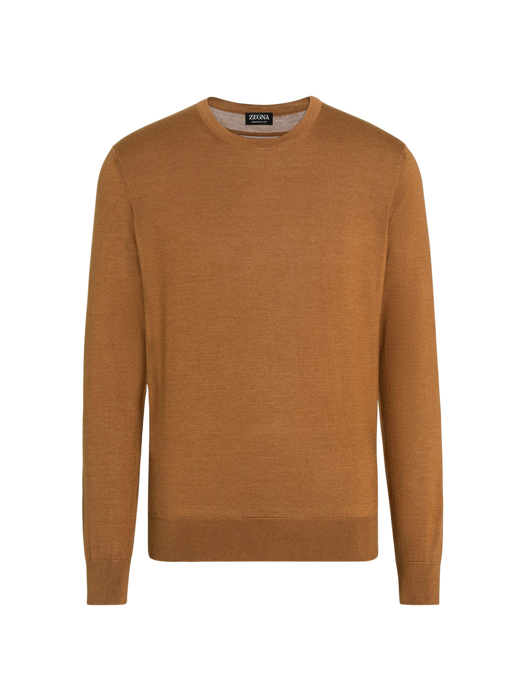ZEGNA Men's Melange Cashseta Crewneck Sweater - Foliage Melange