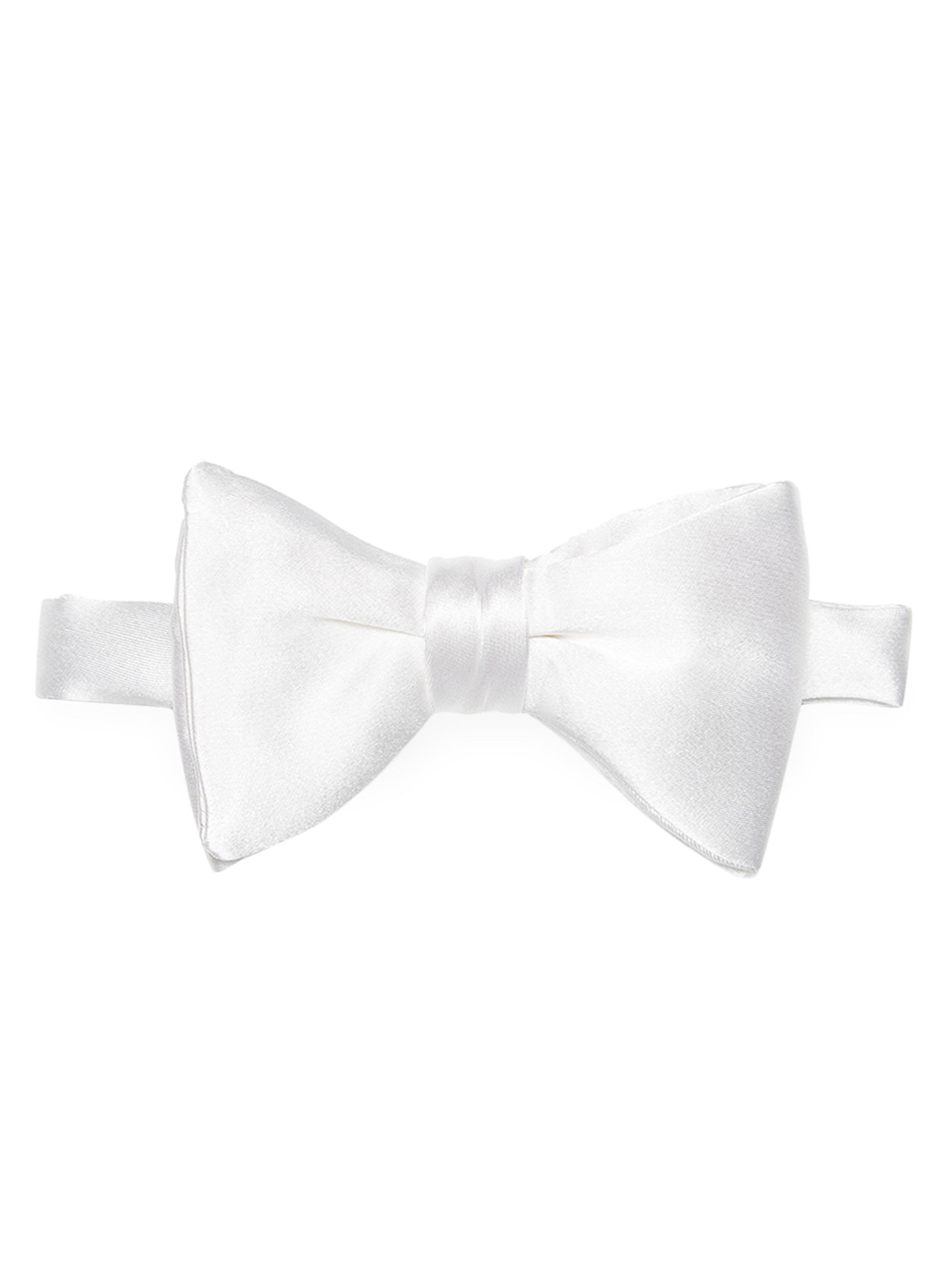 ZEGNA Men's Silk Bowtie - White