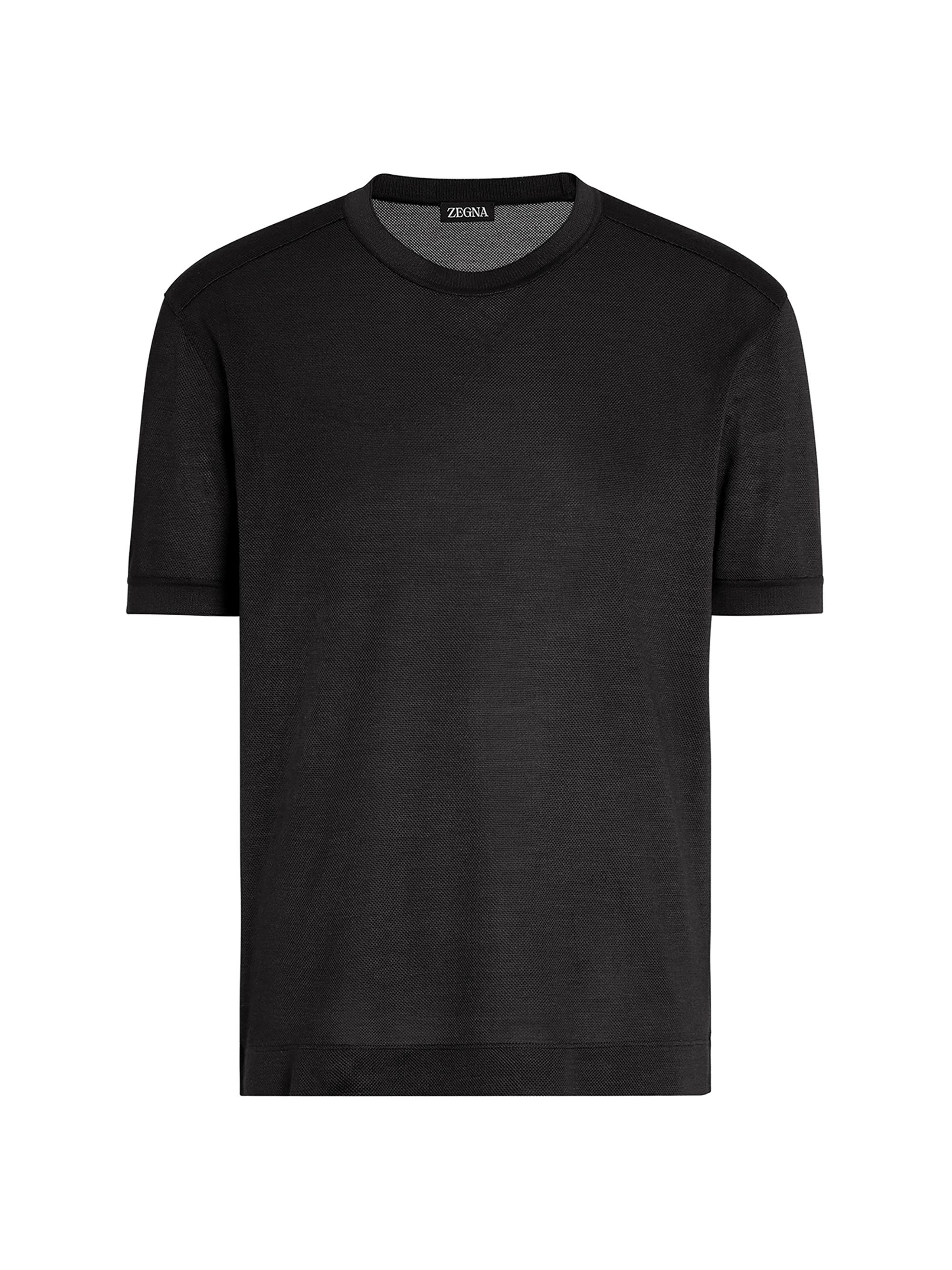 ZEGNA Men's Silk T-Shirt - Black