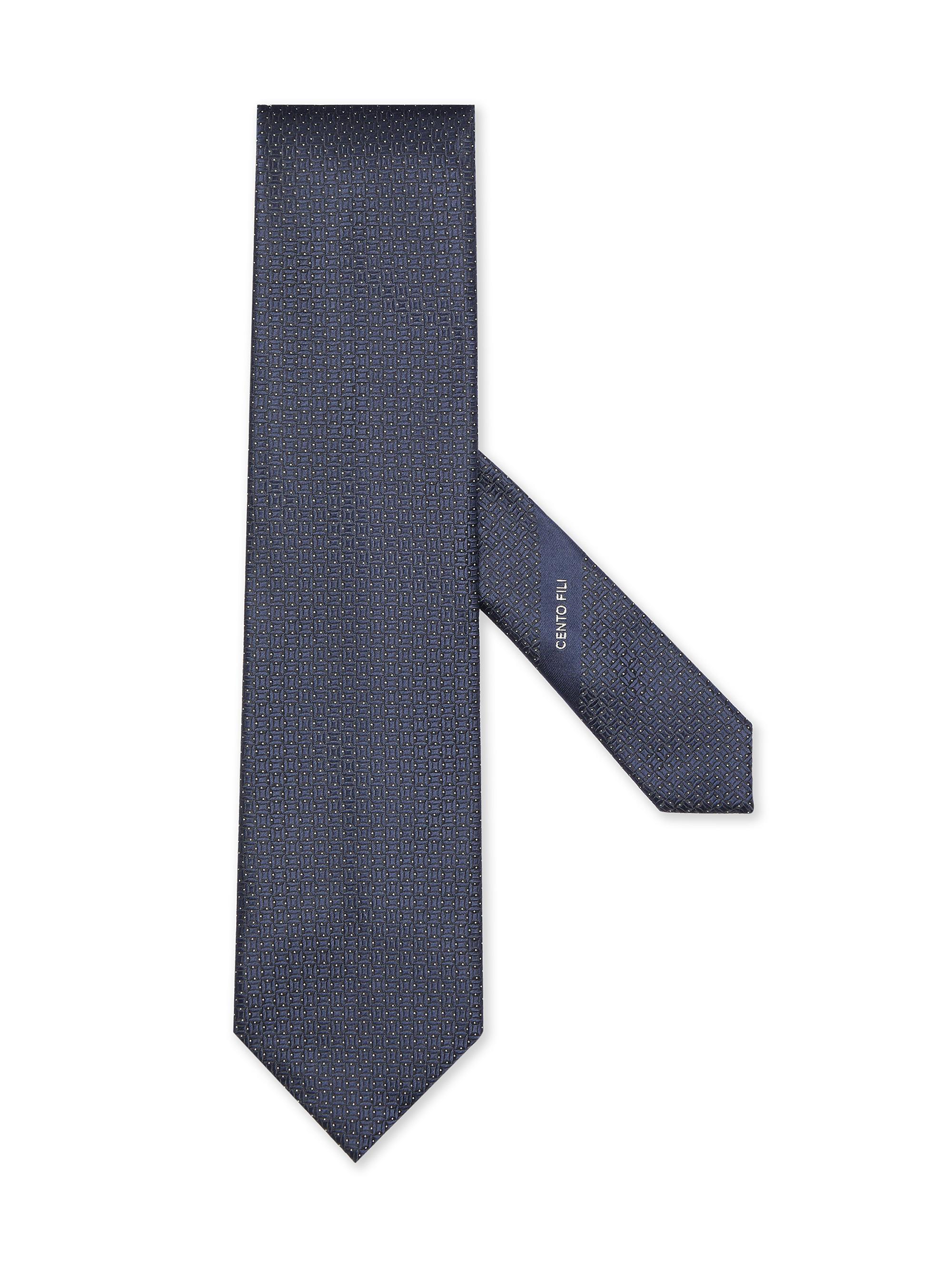ZEGNA Men's Cento Fili Silk Tie - Dark Blue