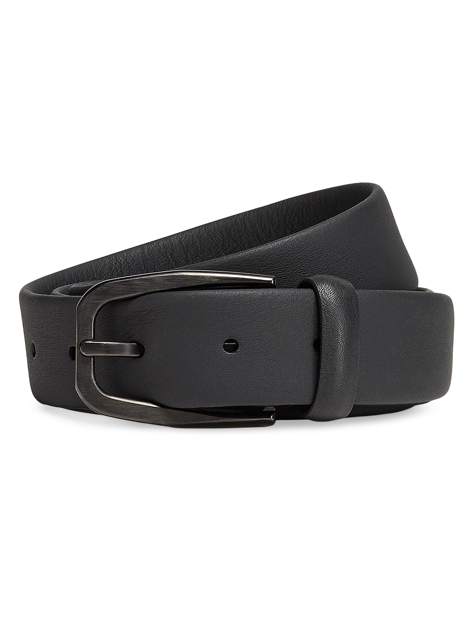 ZEGNA Men's Leather Belt - Black