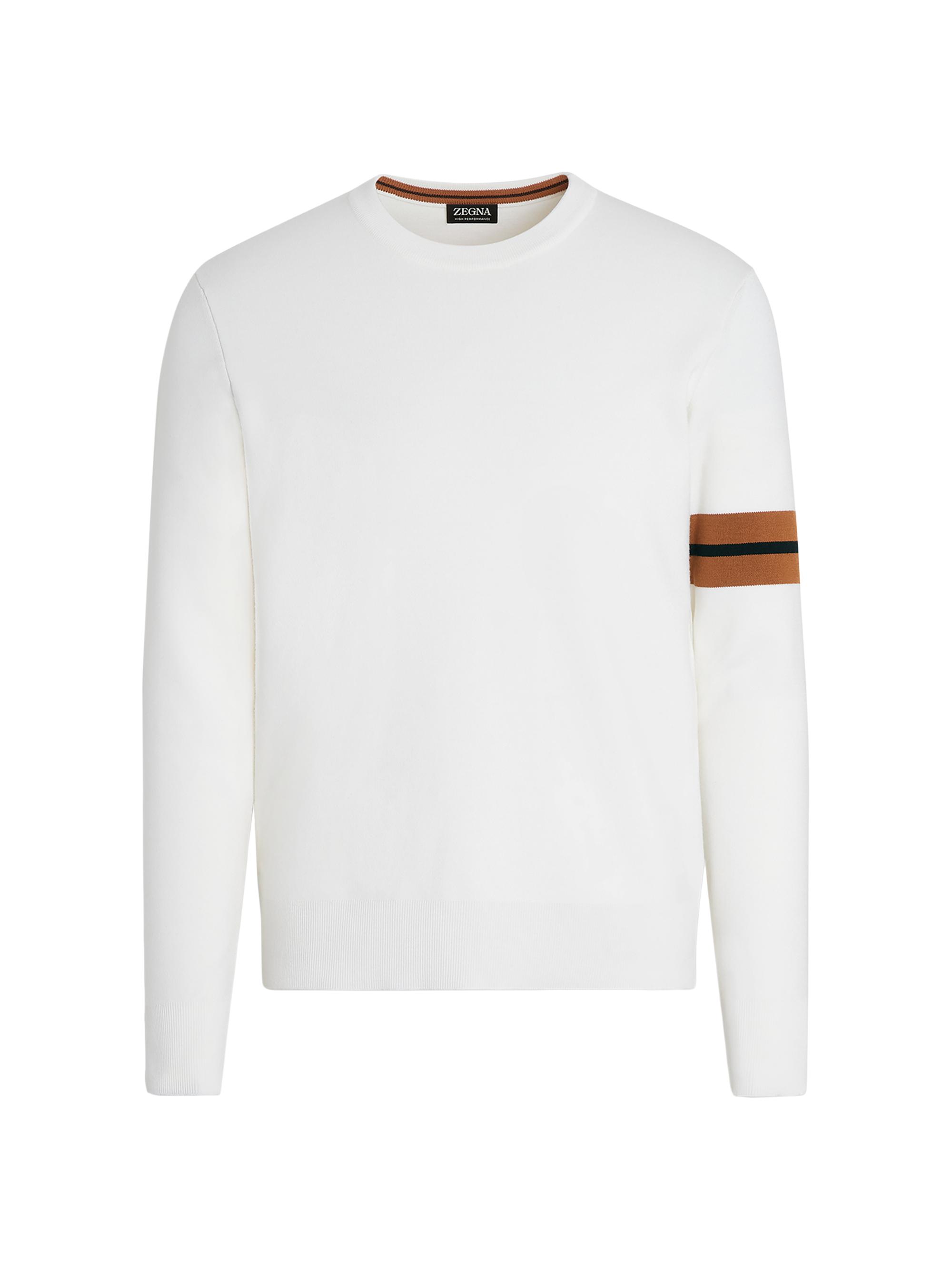 ZEGNA Men's High Performance Wool Sweater - White