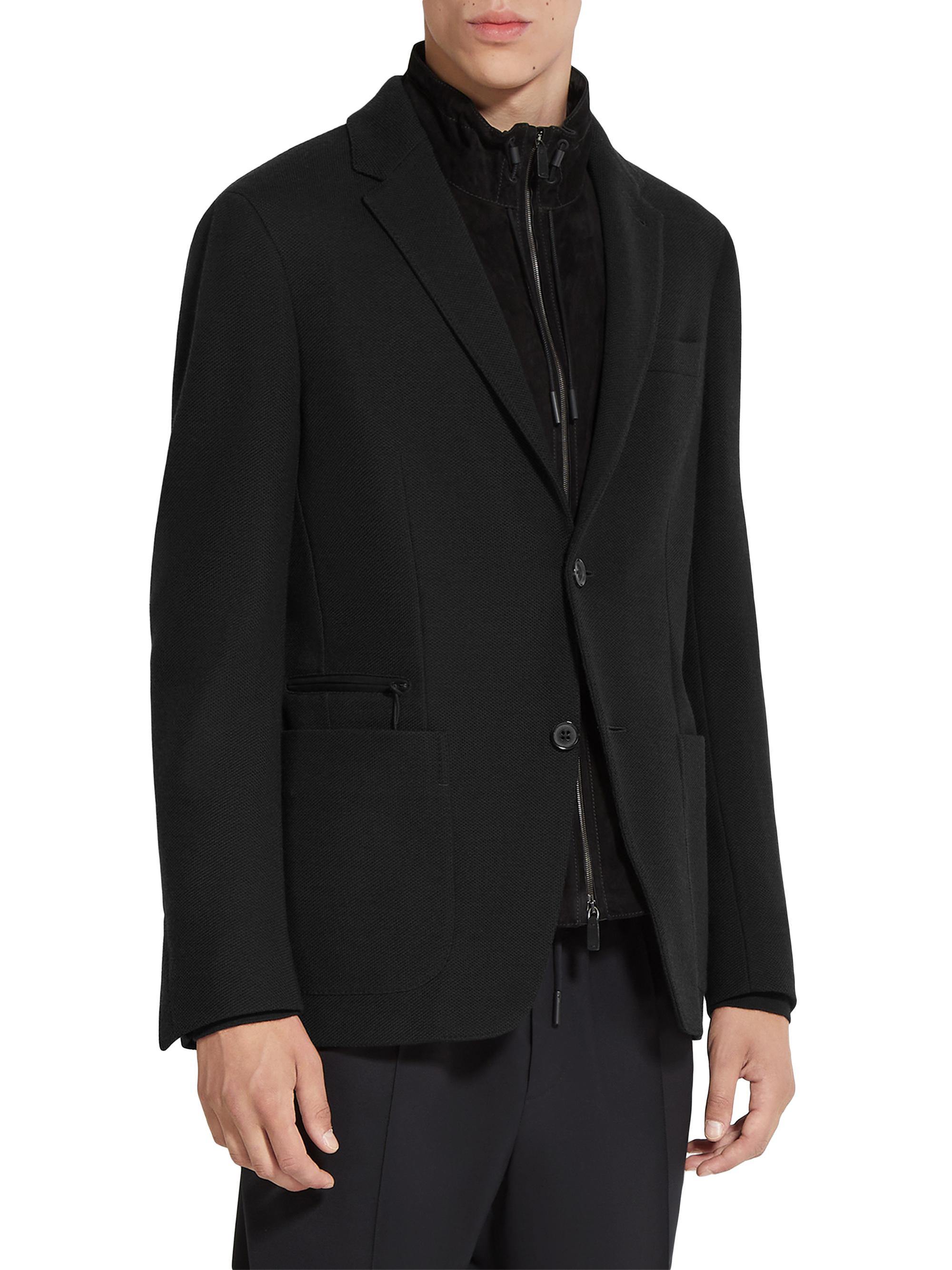 ZEGNA Men's High Performance Jersey Jacket - Black