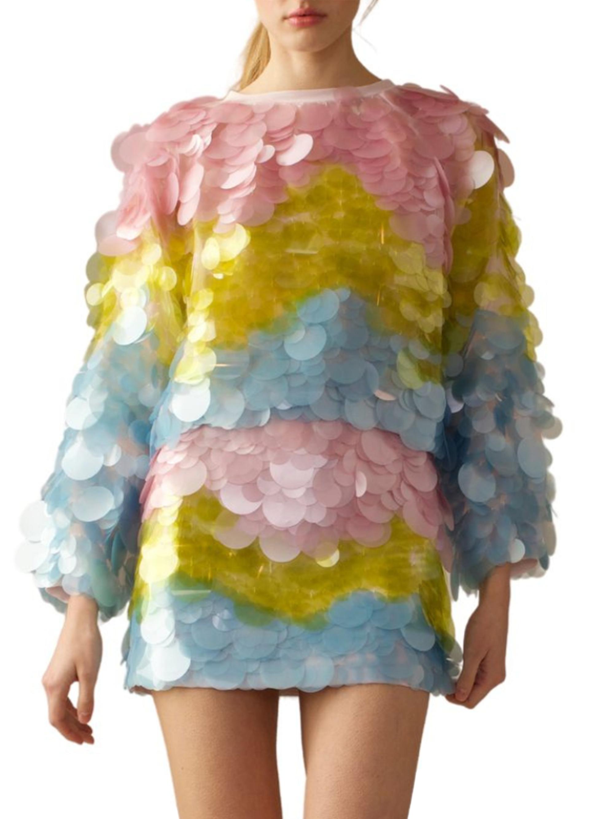 Cynthia Rowley Women's Sequined Organza Pullover Top