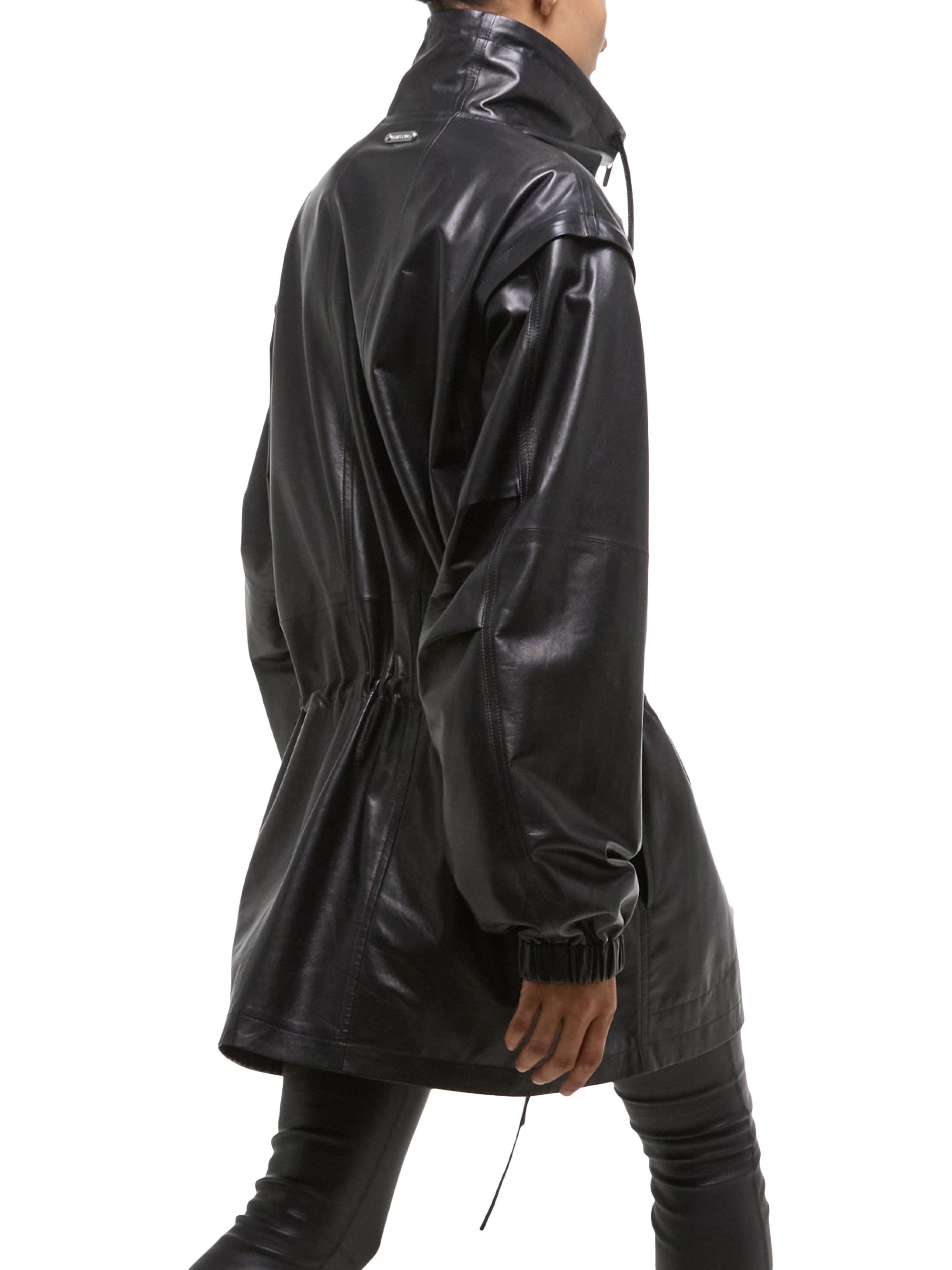 Helmut Lang Leather Drawstring Half-Zip Jacket | Saks Fifth Avenue