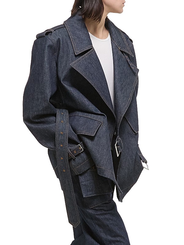 Shop Helmut Lang Denim Rider Trench Coat | Saks Fifth Avenue Shop Helmut Lang Denim Rider Trench Coat | Saks Fifth Avenue